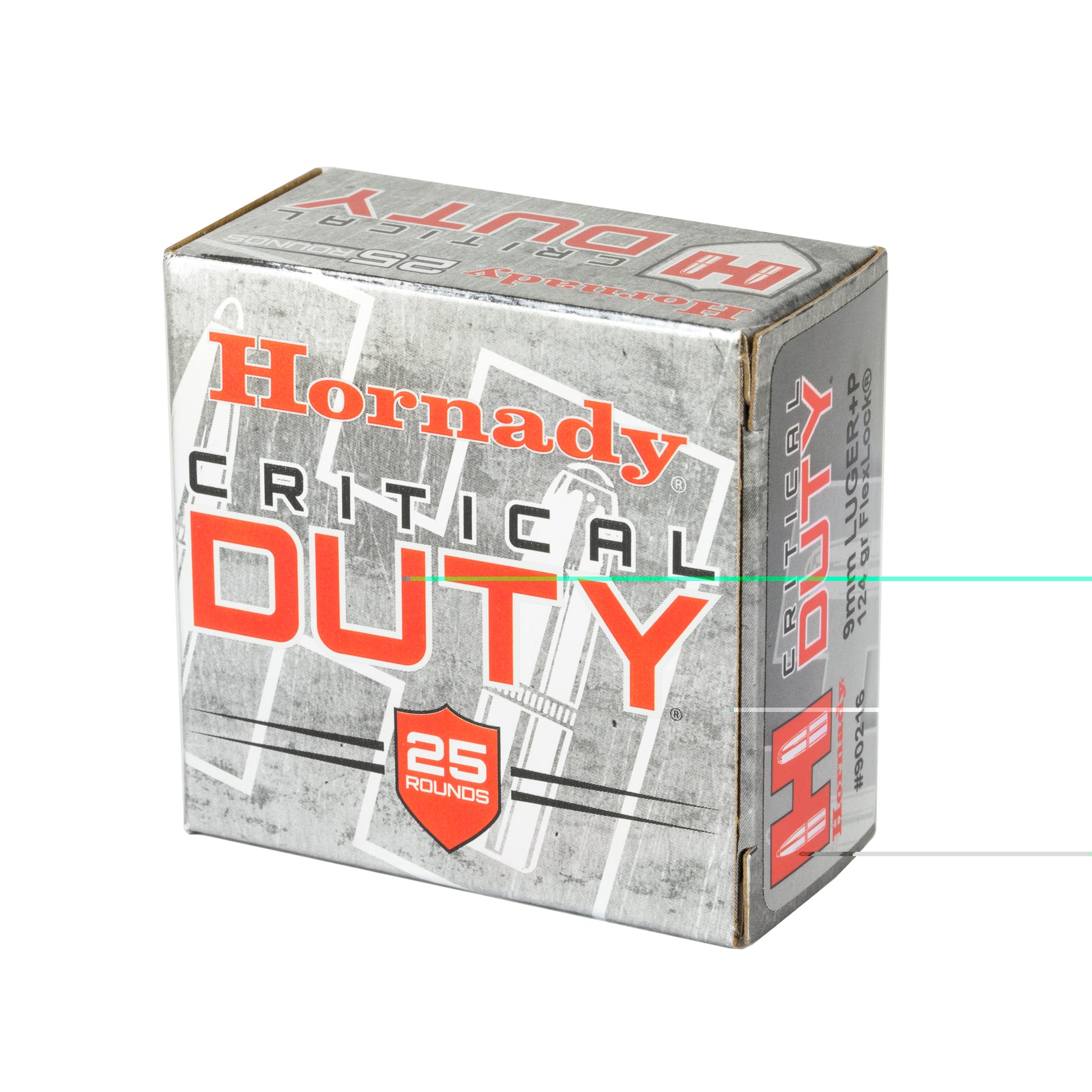 Hornady, Critical Duty, 9mm Luger, Overpressure Ammunition, +P, 124 Grain | FlexLock | 25 Round Box 