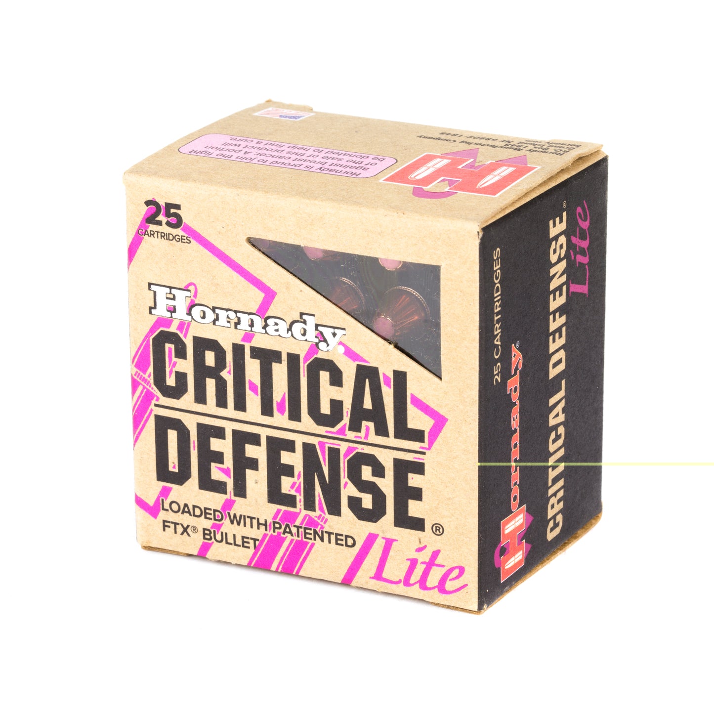 Hornady, Critical Defense, CD, Lite, 38 Special, SPL, 90grain, Flextip, FTX, 25 Rounds per Box