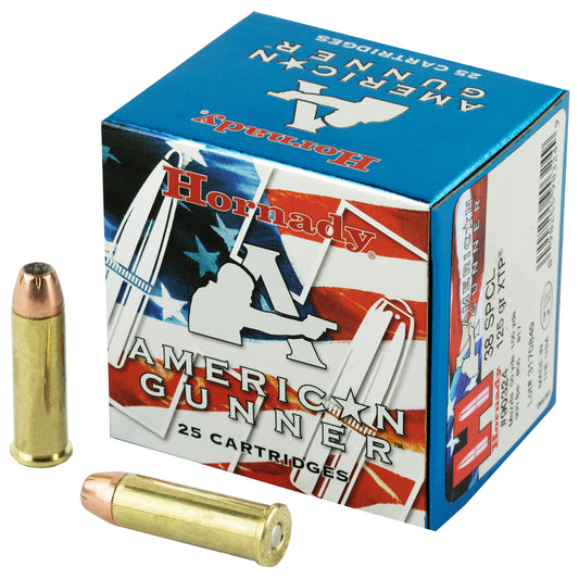 Hornady, American Gunner, .38 Special, SPL, 125 Grain | Extreme Terminal Performance, XTP | 25 Rounds per Box