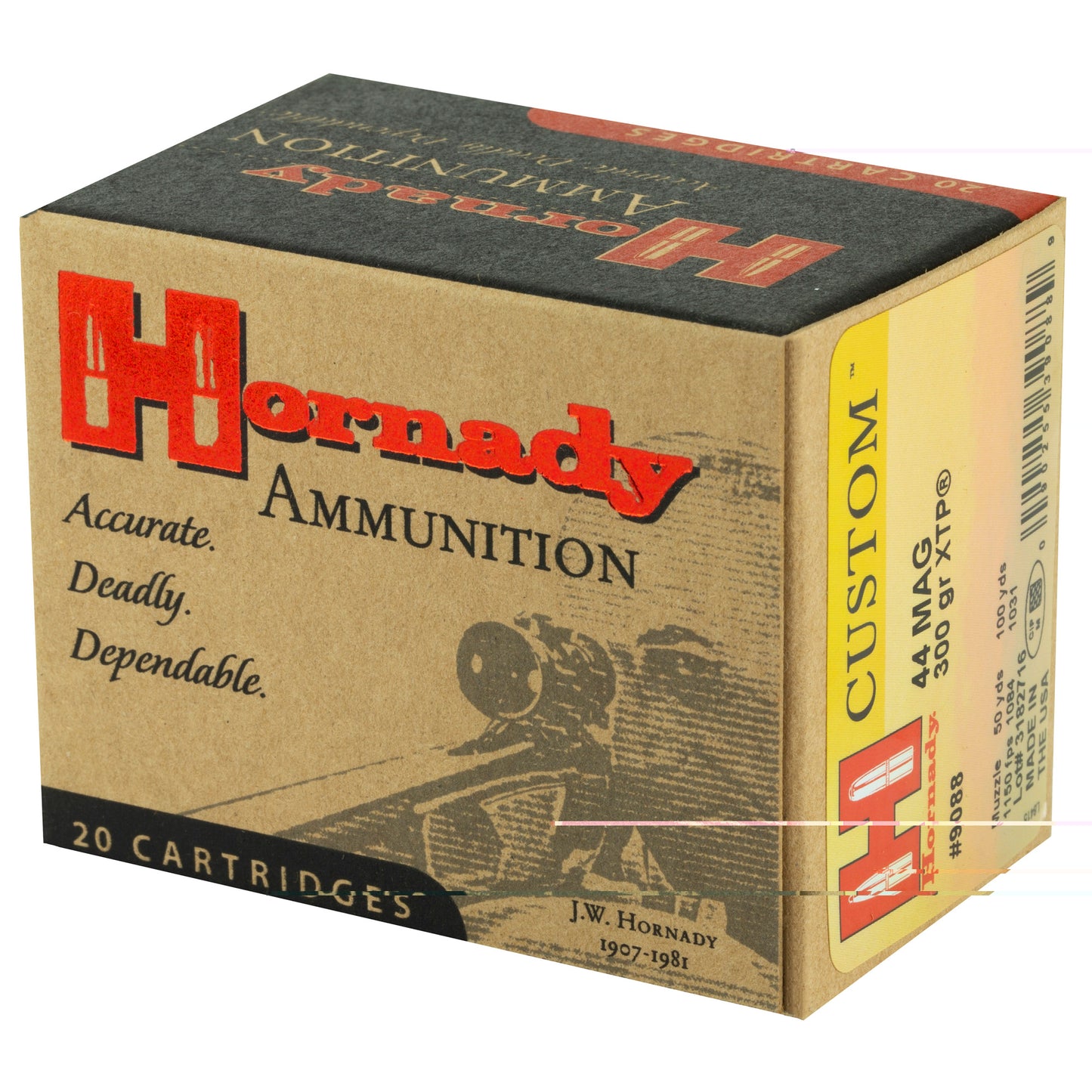 Hornady Ammunition, Custom, 44 Magnum, 300 Grain | Extreme Terminal Performance, XTP | 20 Rounds per Box