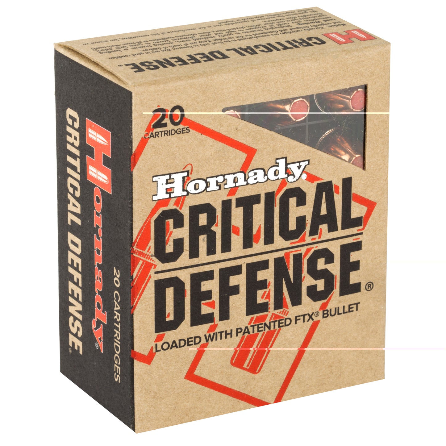 Hornady, Critical Defense, .45 Auto, Automatic Colt Pistol, ACP, 185 Grain | Flextip, FTX | 20 Rounds per Box