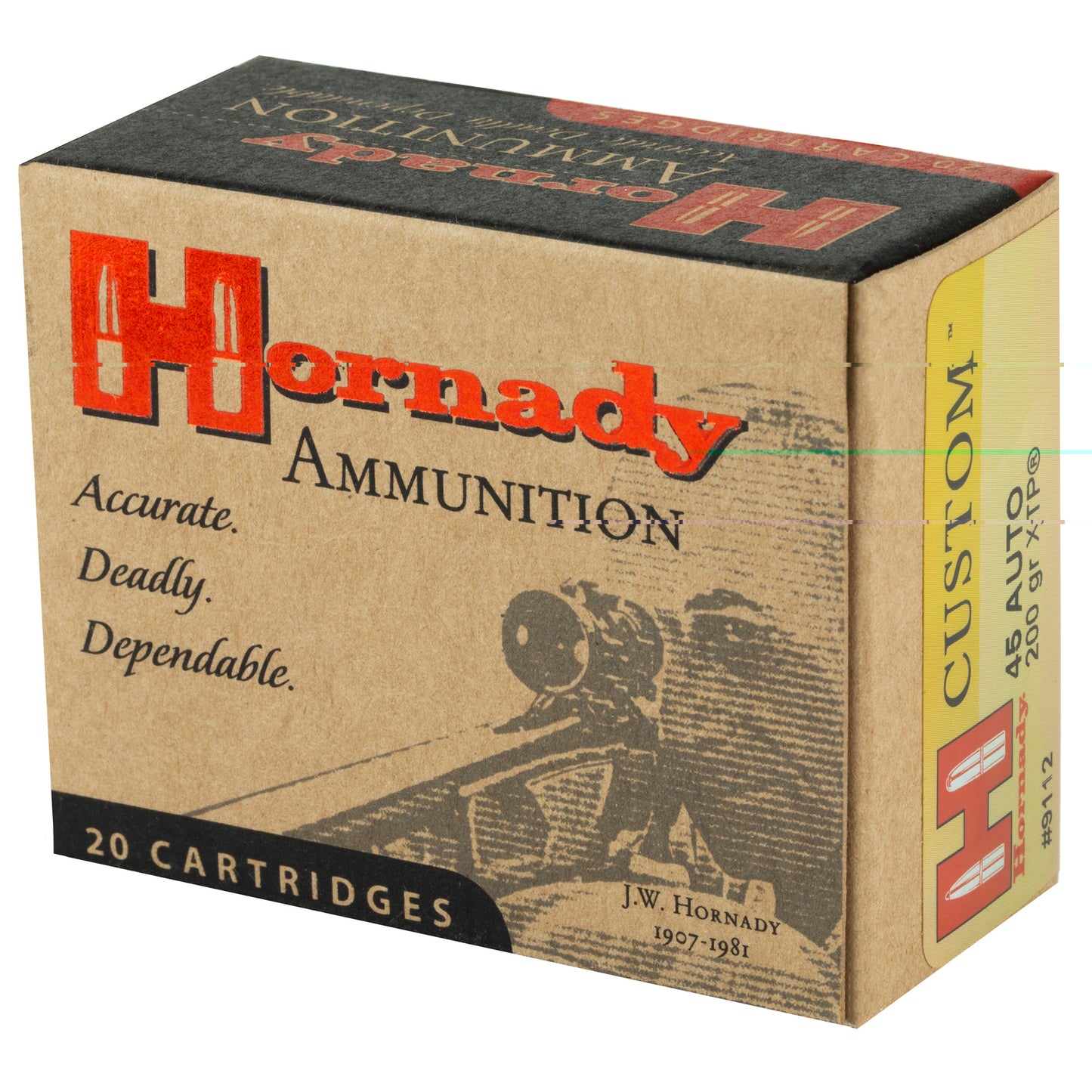 Hornady, .45 Auto, Automatic Colt Pistol, ACP, 200 Grain | Jacketed Hollow-Point/Flextip, JHP/XTP | 20 Rounds per Box