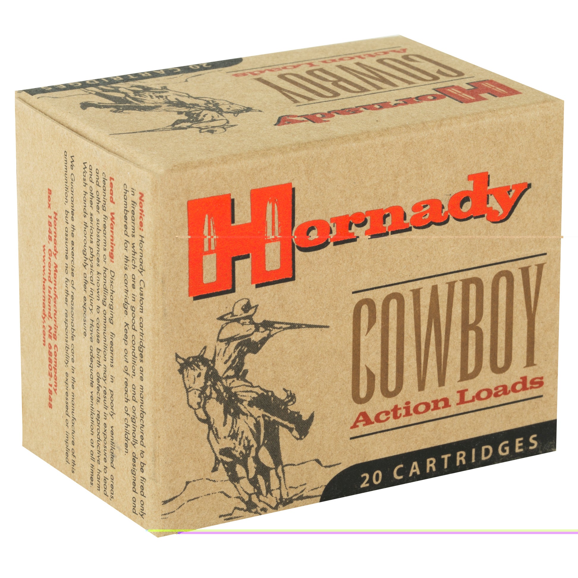 Hornady, Cowboy Action Loads, .45 Colt, 255 Grain | Lead Flat Nose, L-Flat | 20 Rounds per Box 