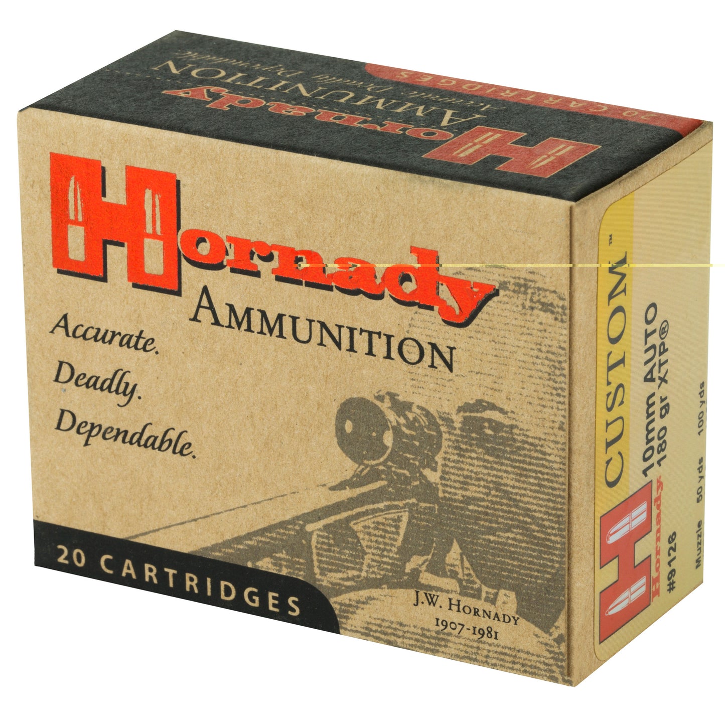 Hornady 10mm, 180grain XTP, 20 Rounds per Box