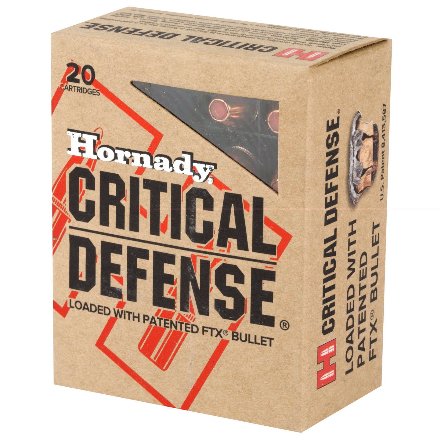 Hornady, Critical Defense, .40 S&W, 165 Grain | Flextip, FTX | 20 Rounds per Box 