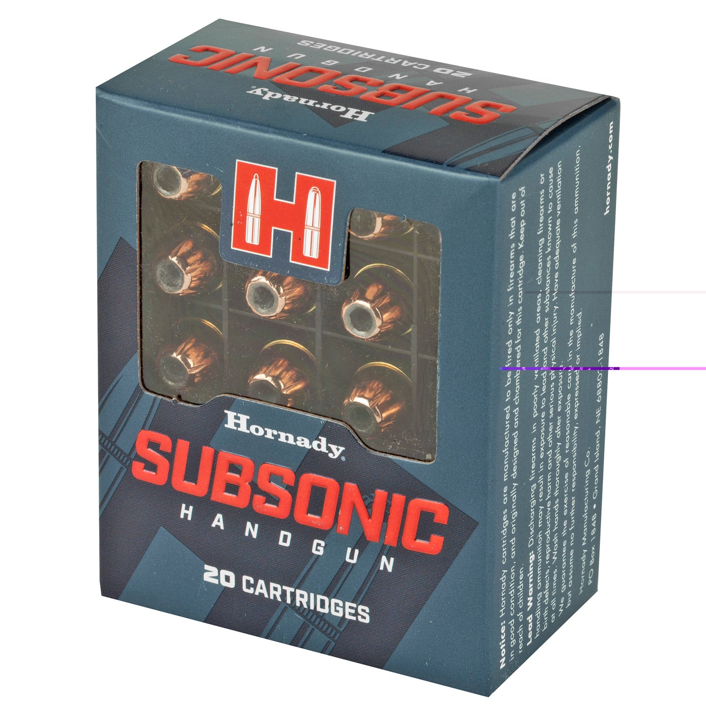 Hornady, Subsonic Handgun, .40 S&W, 180 Grain | Extreme Terminal Performance, XTP | 20 Rounds per Box 