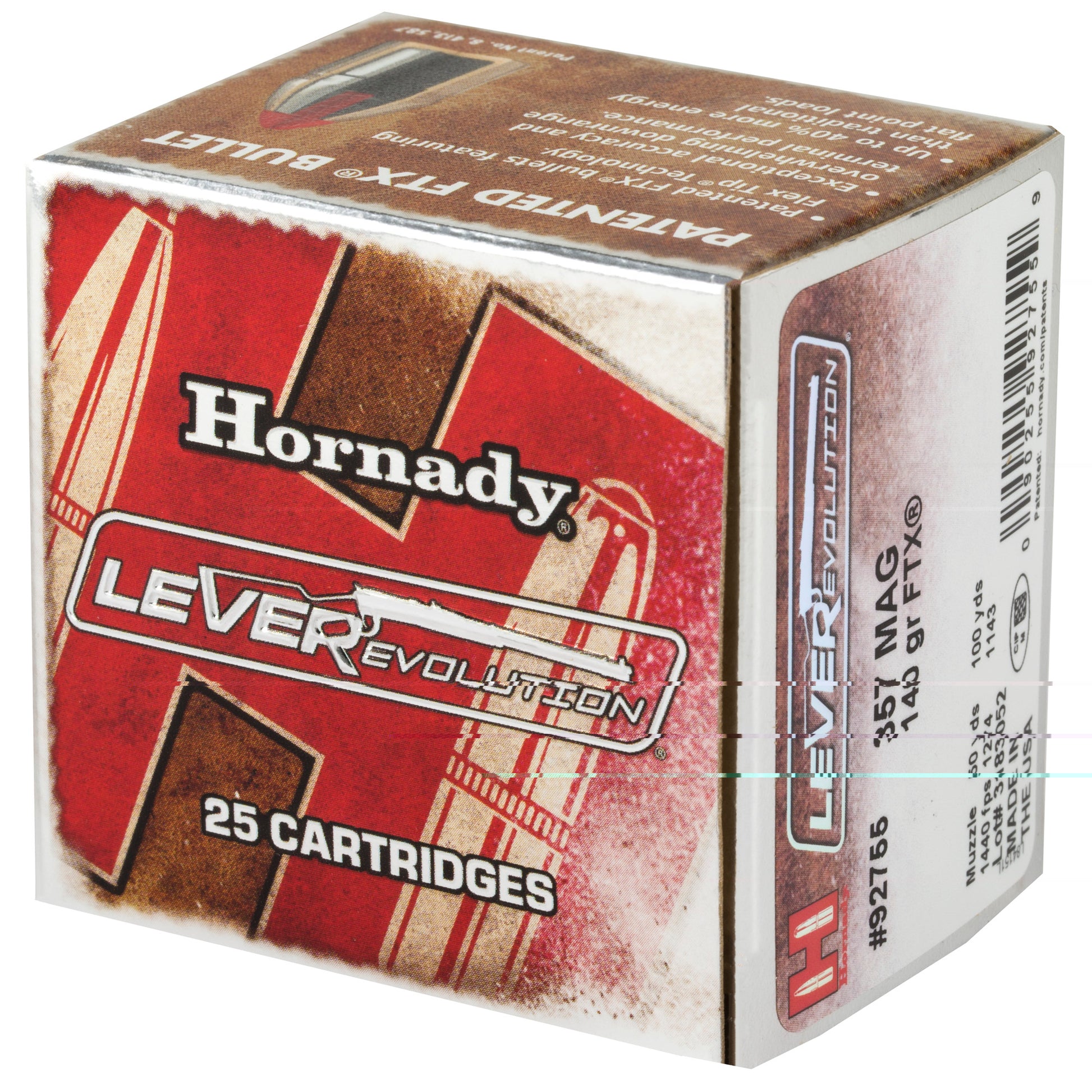 Hornady, LEVERevolution, .357 Magnum, 140 Grain | Flextip, FTX | 25 Rounds per Box