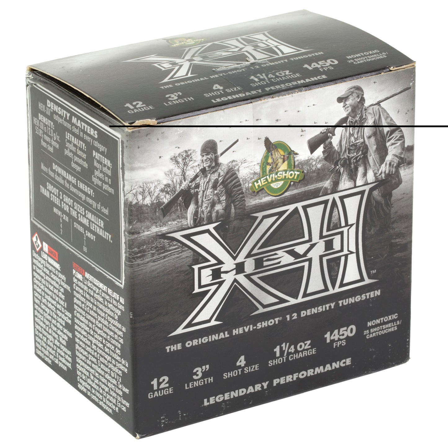 HEVI-SHOT, Hevi XII, 12 Gauge 3", #4, 1 1/4 oz, Lead  (25 Round Box)