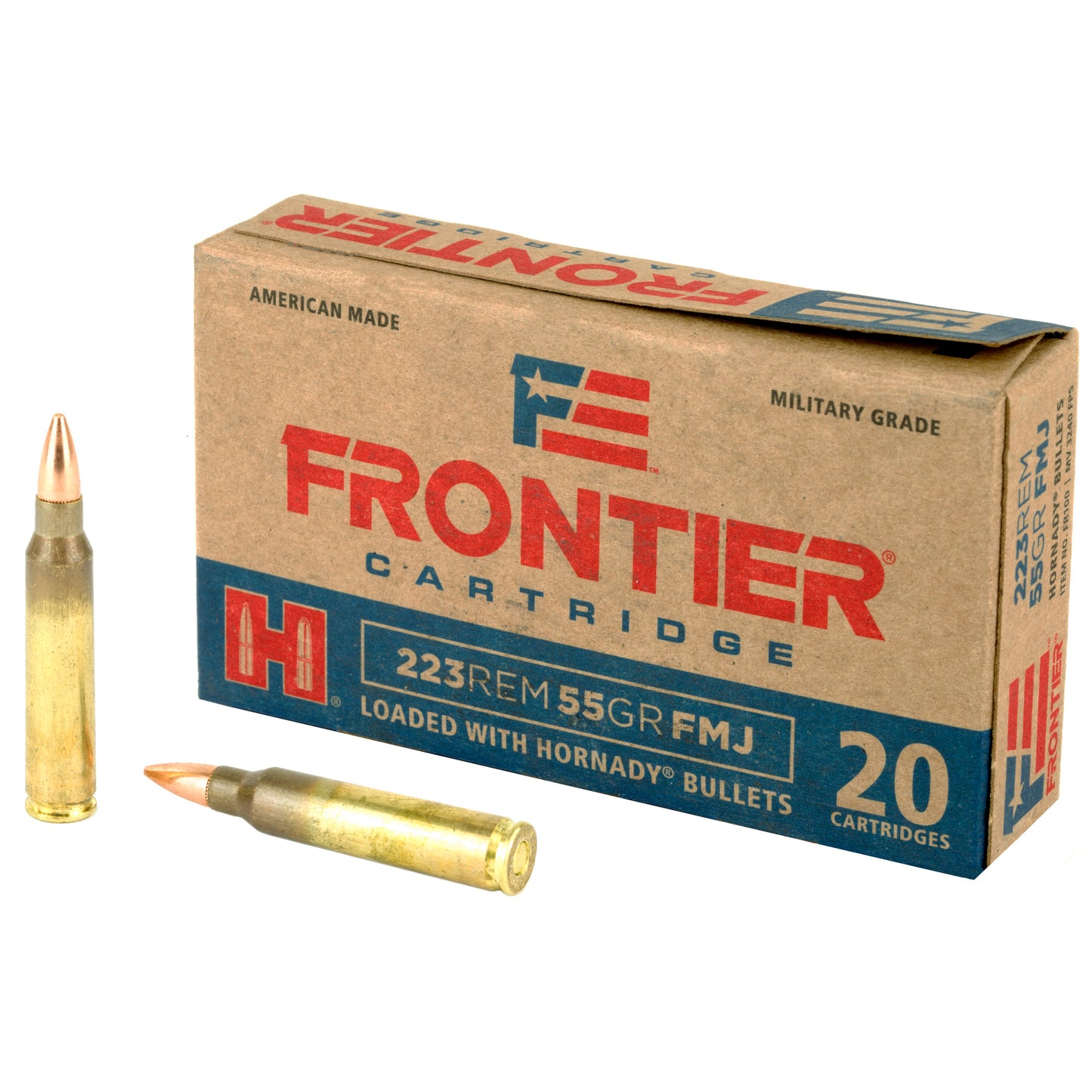 Frontier Cartridge, Lake City, .223 Rem, 55 Grain | FMJ |  (20 Round Box)