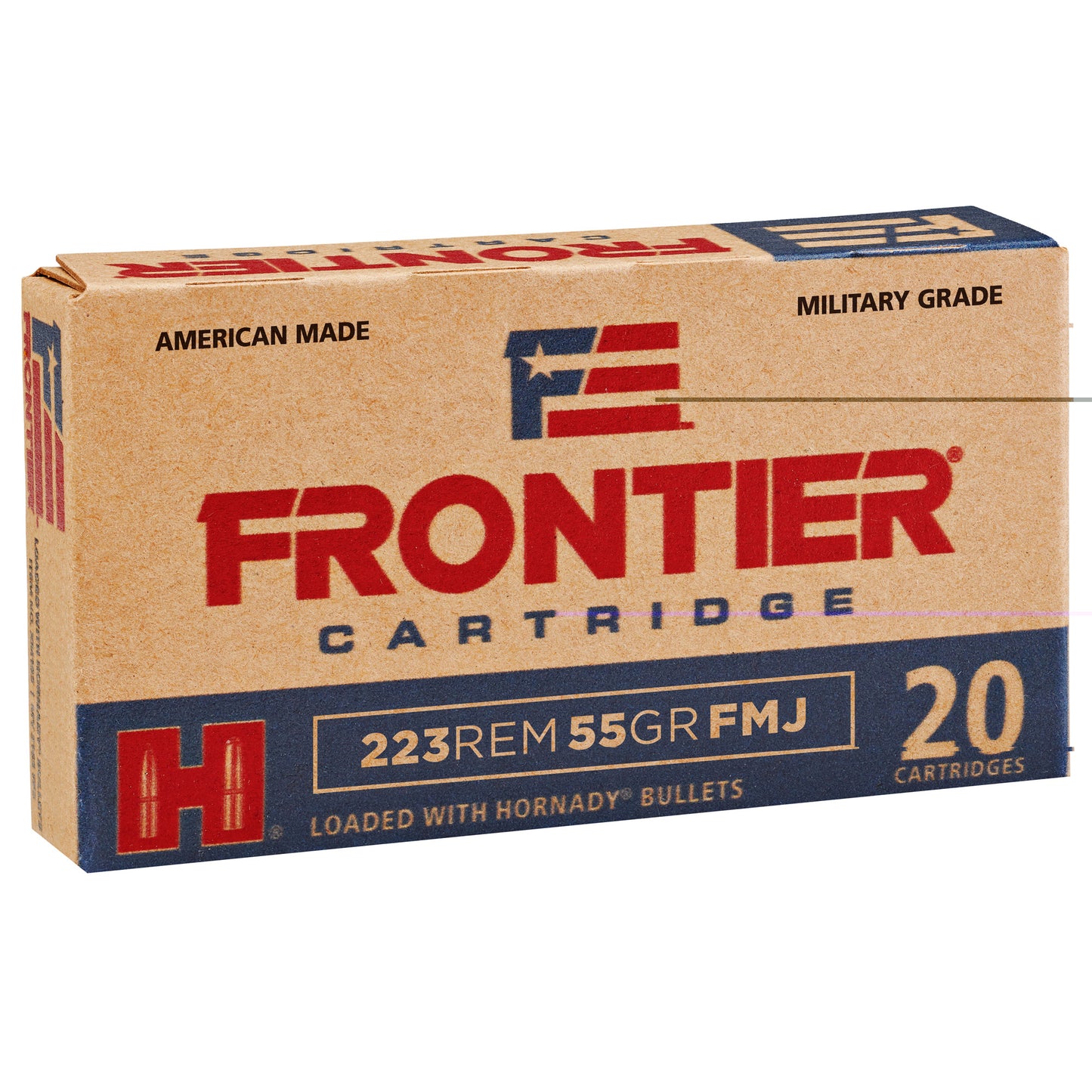 Frontier Cartridge, Lake City, .223 Rem, 55 Grain | FMJ |  (20 Round Box)