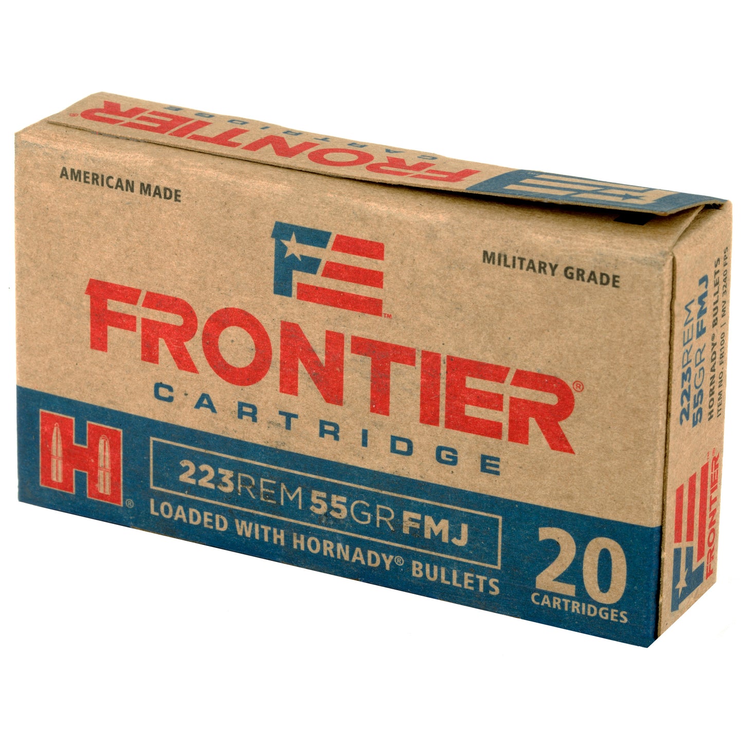 Frontier Cartridge, Lake City, .223 Rem, 55 Grain | FMJ |  (20 Round Box)