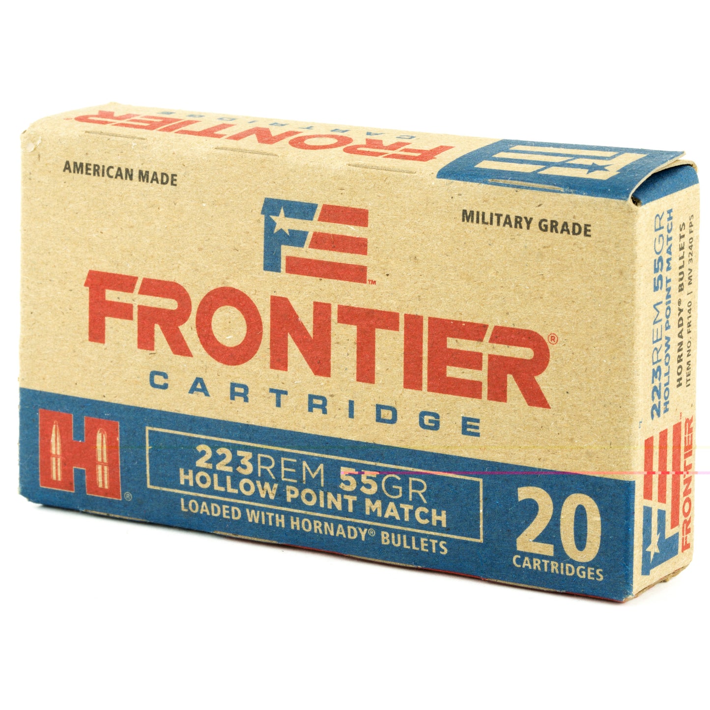 Frontier Cartridge, Lake City, .223 Rem, 55 Grain, Hollow Point Match  (20 Round Box)