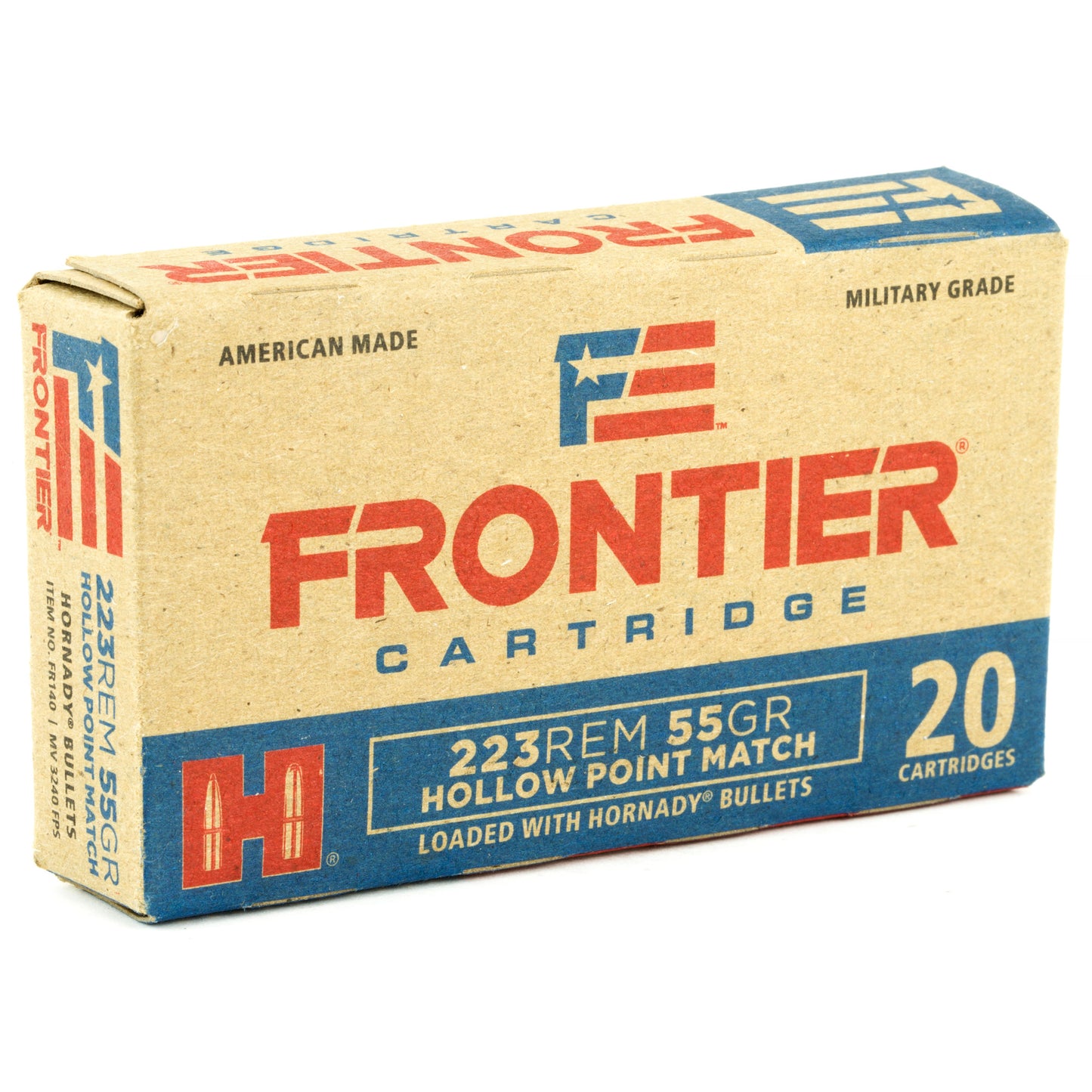 Frontier Cartridge, Lake City, .223 Rem, 55 Grain, Hollow Point Match  (20 Round Box)