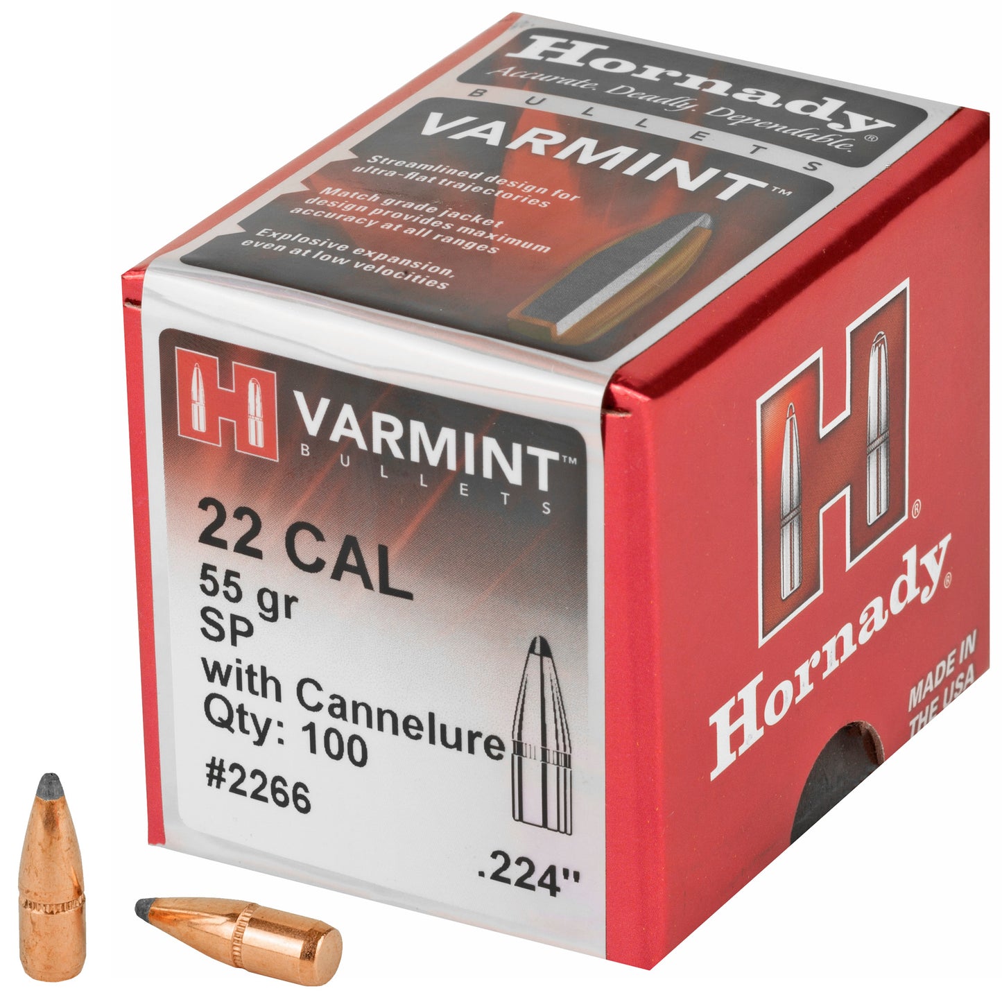 Hrndy 22cal .224 55gr Sp W/c 100ct