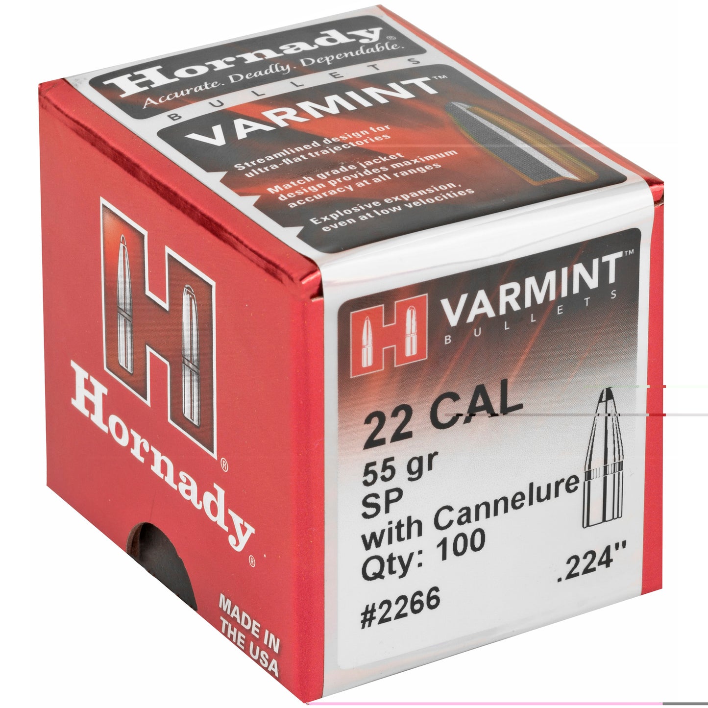 Hrndy 22cal .224 55gr Sp W/c 100ct