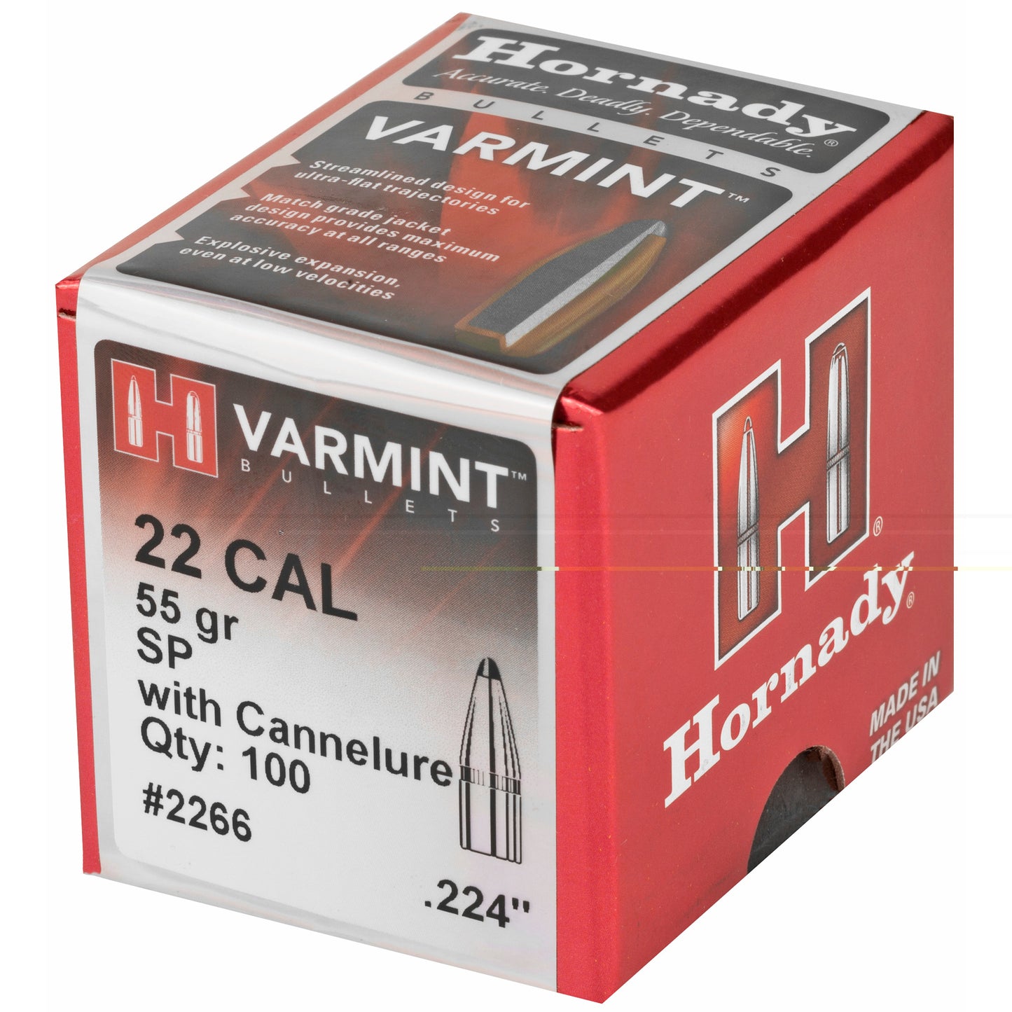 Hrndy 22cal .224 55gr Sp W/c 100ct