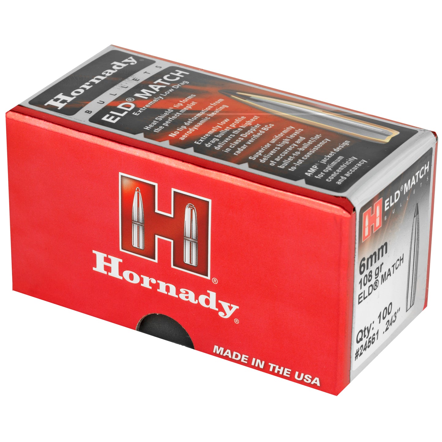 Hrndy Eld-m 6mm .243 108gr 100ct