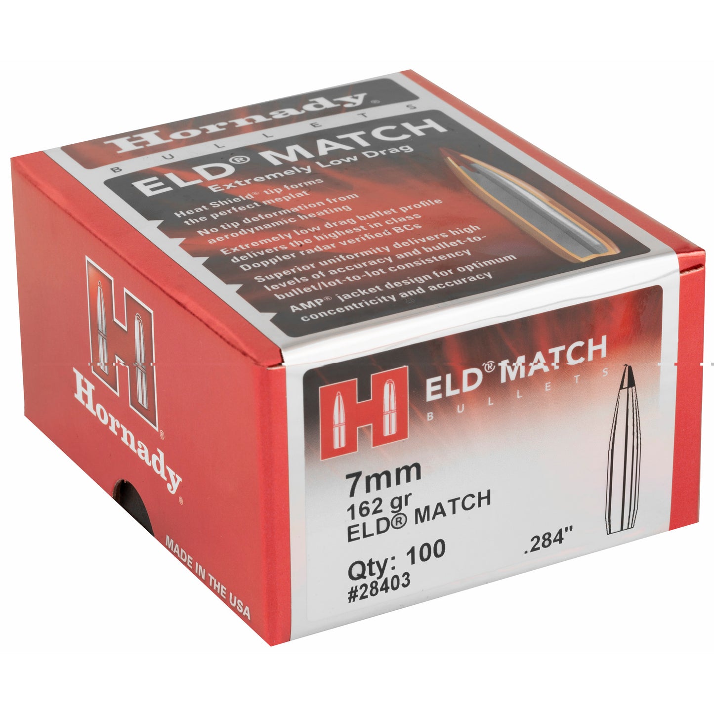 Hrndy Eld-m 7mm .284 162gr 100ct