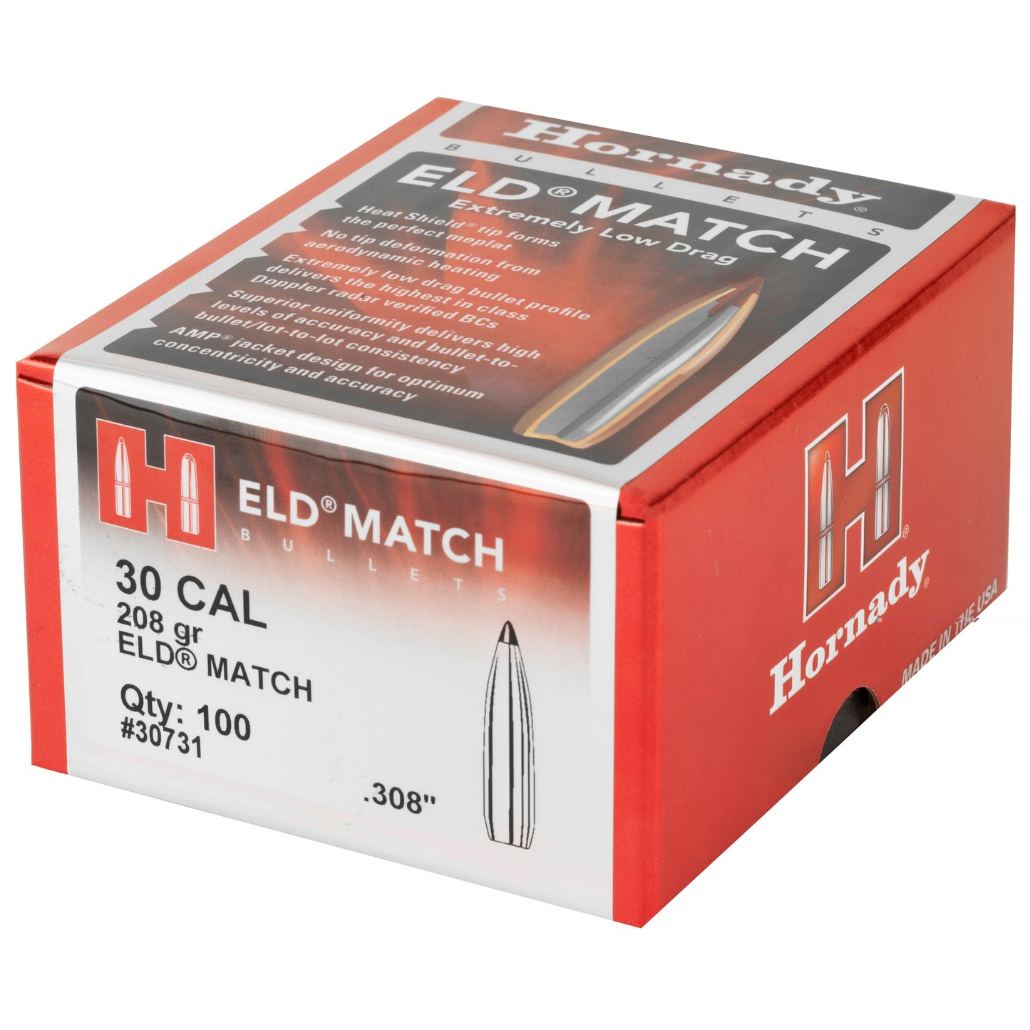 Hrndy Eld-m 30cal .308 208gr 100ct