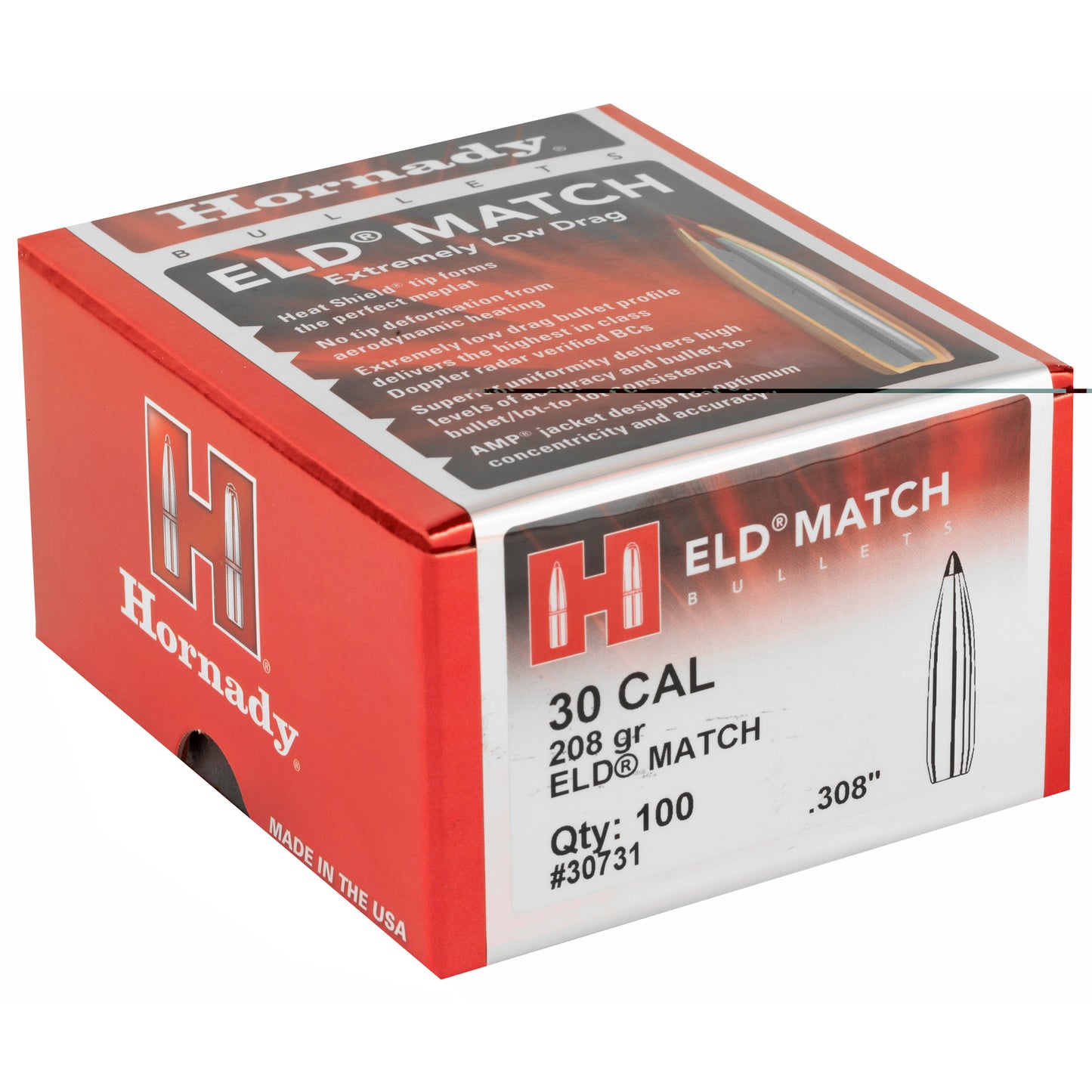 Hrndy Eld-m 30cal .308 208gr 100ct