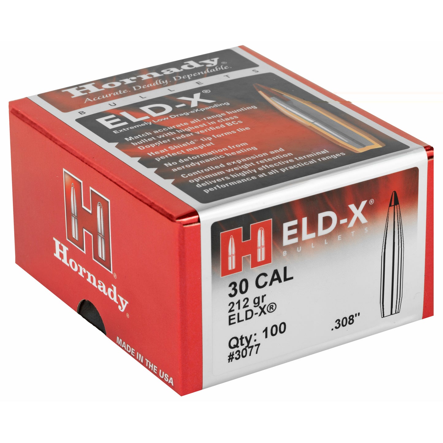 Hrndy Eld-x 30cal .308 212gr 100ct