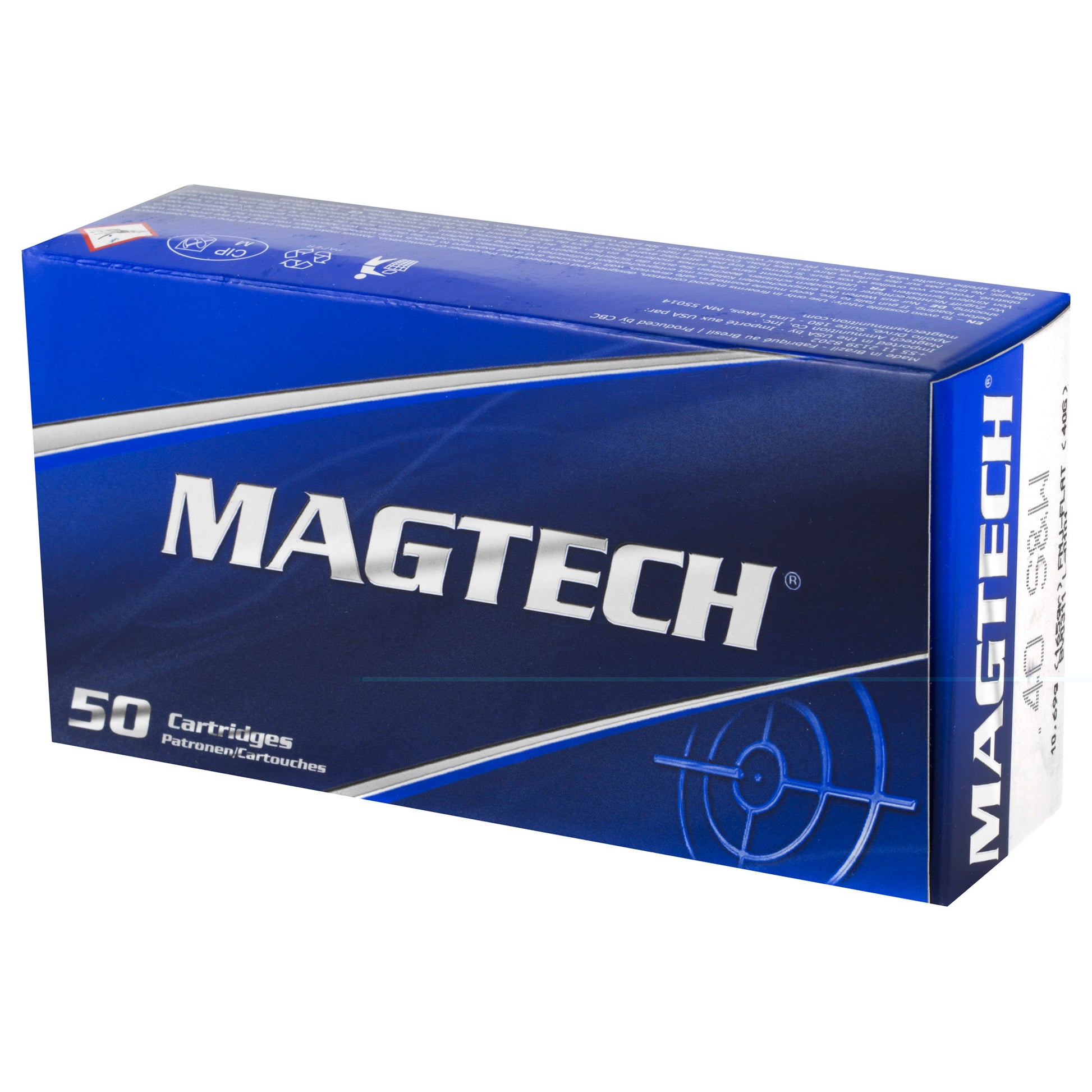 Magtech, .40 S&W, 165 Grain | Full Metal Jacket Flat, FMJ-Flat | 50 Rounds per Box