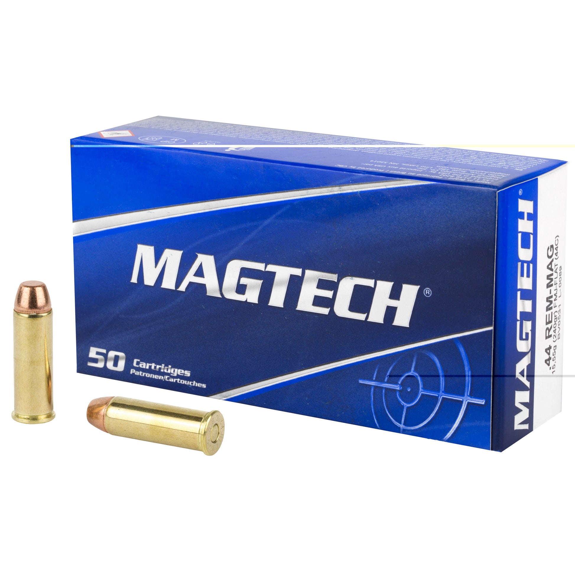 Magtech, 44 Remington Magnum, 240 Grain | Full Metal Jacket Flat, FMJ-Flat | 50 Rounds per Box