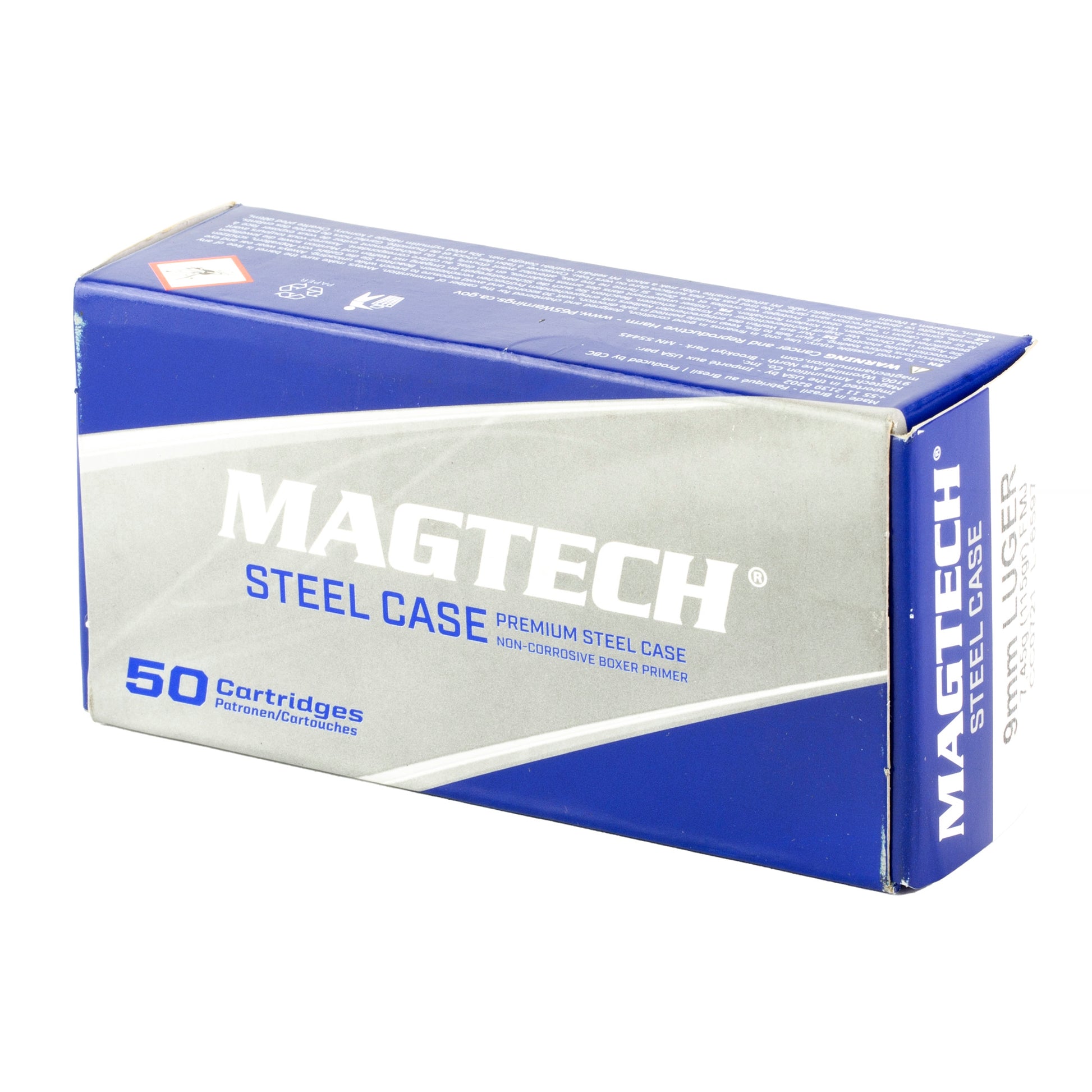 Magtech, 9mm Luger, 115 Grain | Full Metal Jacket, FMJ | Steel Case 50 Round Box 