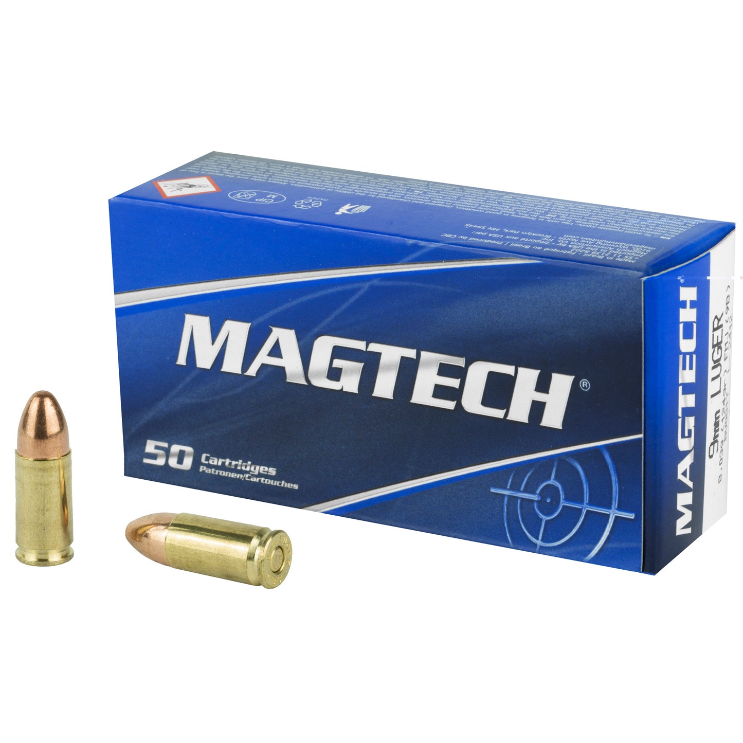 Magtech, 9mm Luger, 124 Grain | Full Metal Jacket, FMJ | 50 Round Box 