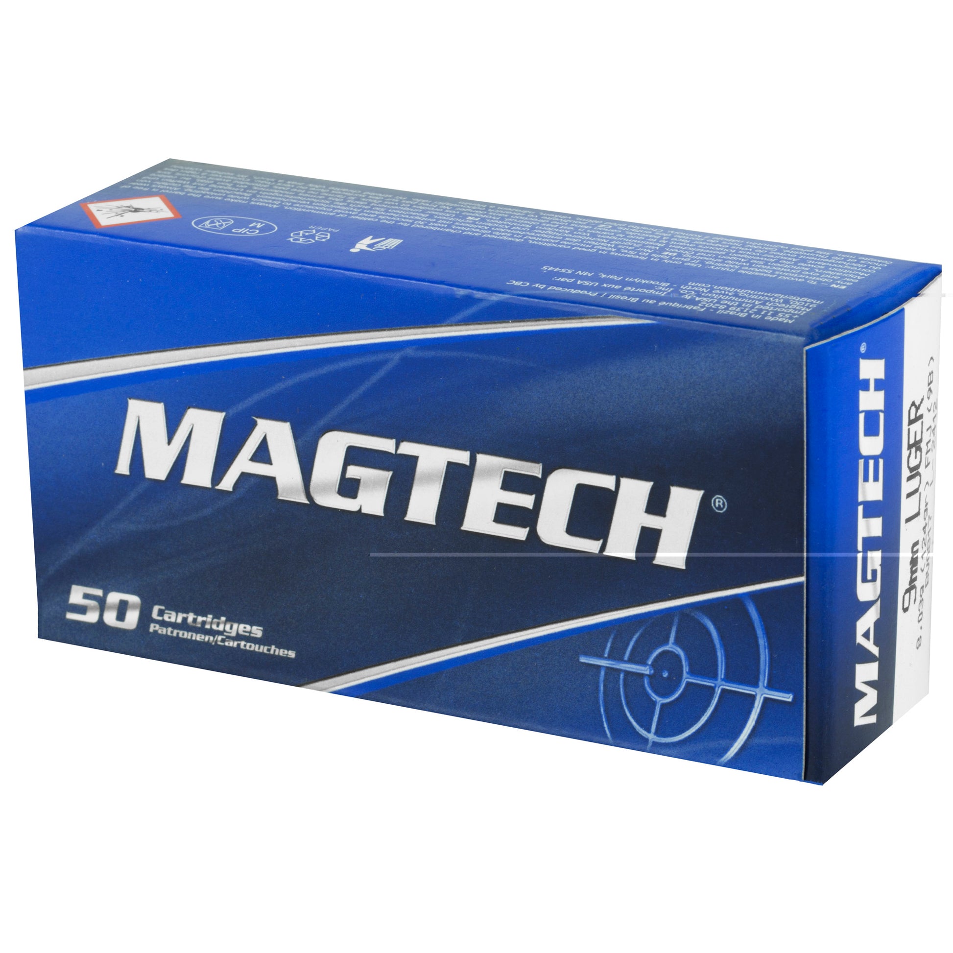 Magtech, 9mm Luger, 124 Grain | Full Metal Jacket, FMJ | 50 Round Box 