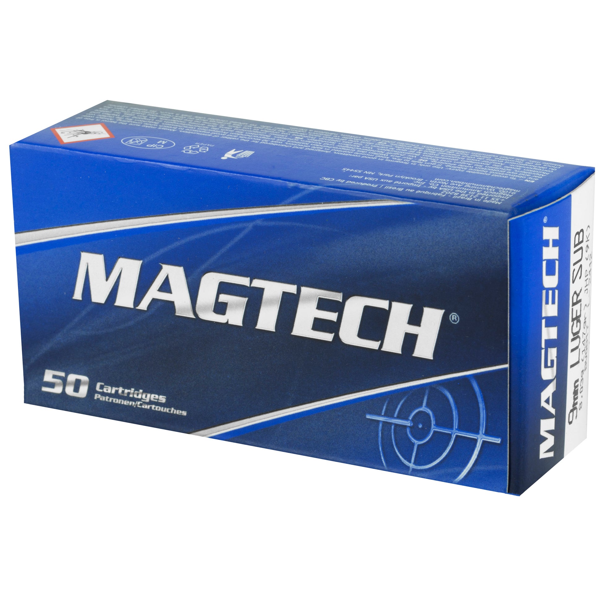 Magtech, 9mm Luger, Subsonic,Sub, 147 Grain | Jacketed Hollow Point, JHP | 50 Round Box 