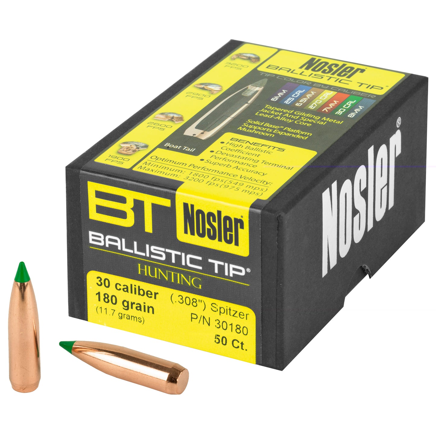 Nosler 30 Cal 180gr 50ct