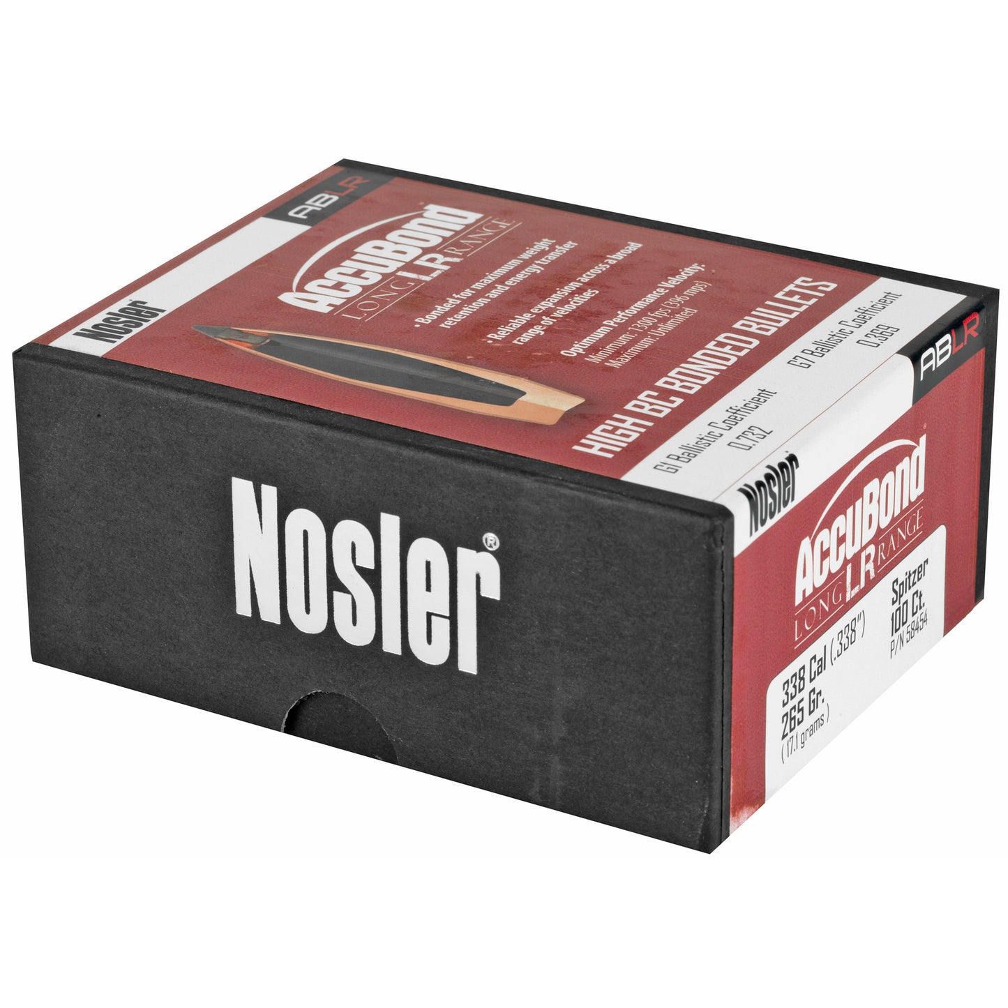 Nosler Ablr 338 Cal 265gr Sp 100ct