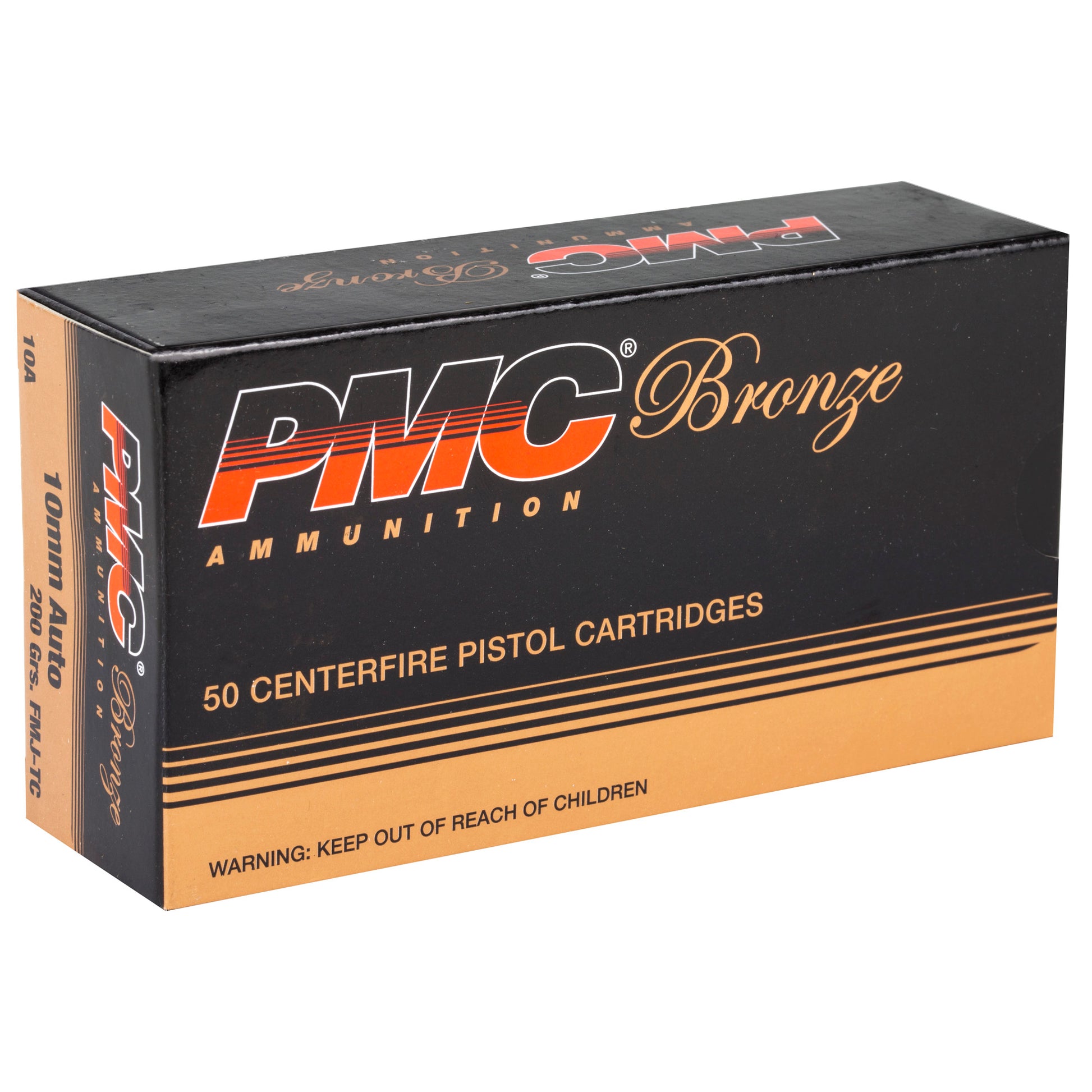 PMC Bronze 10mm, 200grain, Full Metal Jacket, FMJ, 50 Rounds per Box