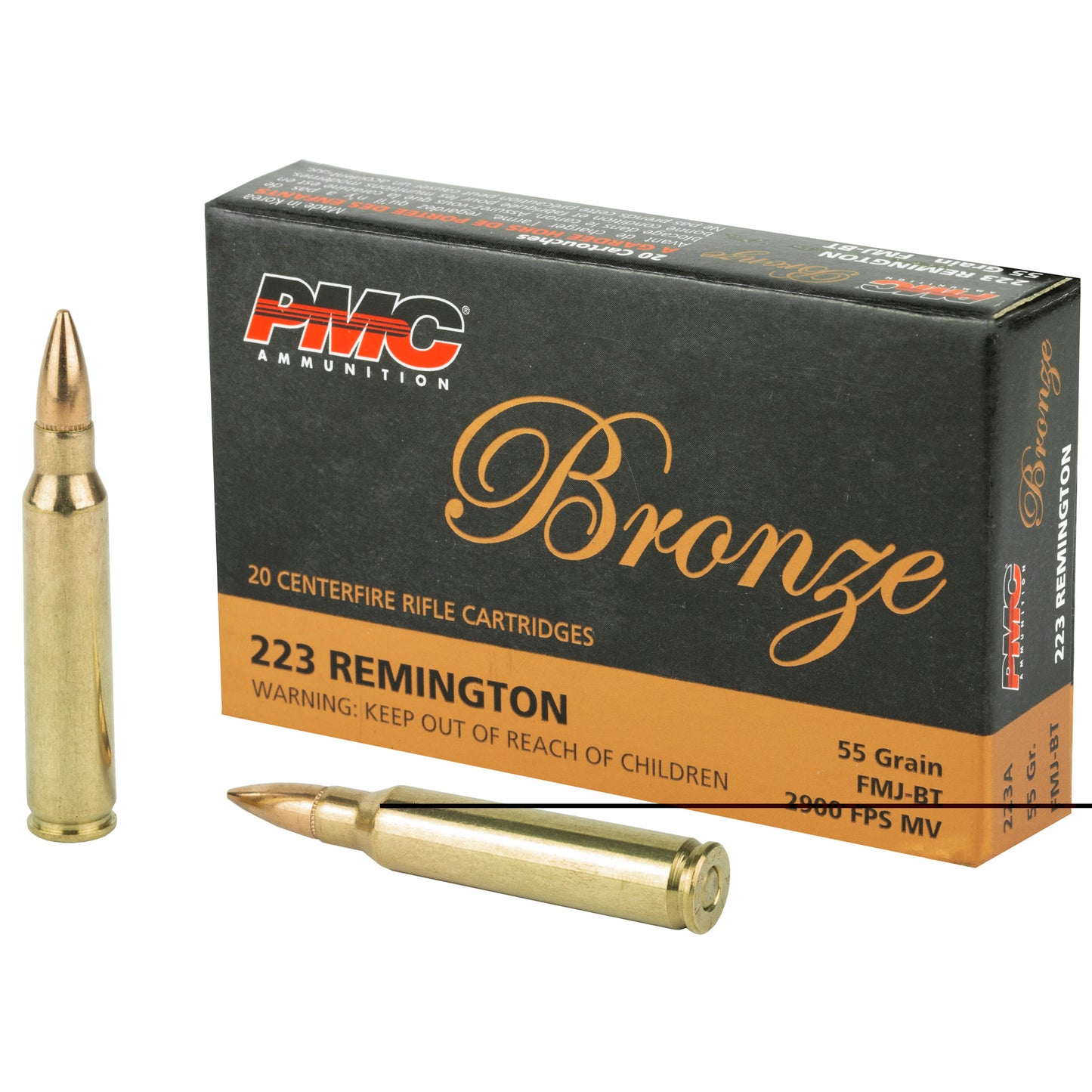 PMC Ammunition, Bronze, 223REM, 55 Grain | FMJ |  (20 Round Box)