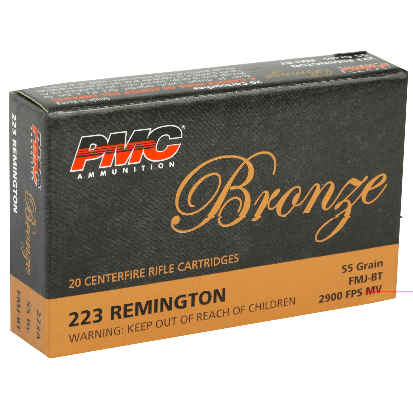 PMC Ammunition, Bronze, 223REM, 55 Grain | FMJ |  (20 Round Box)