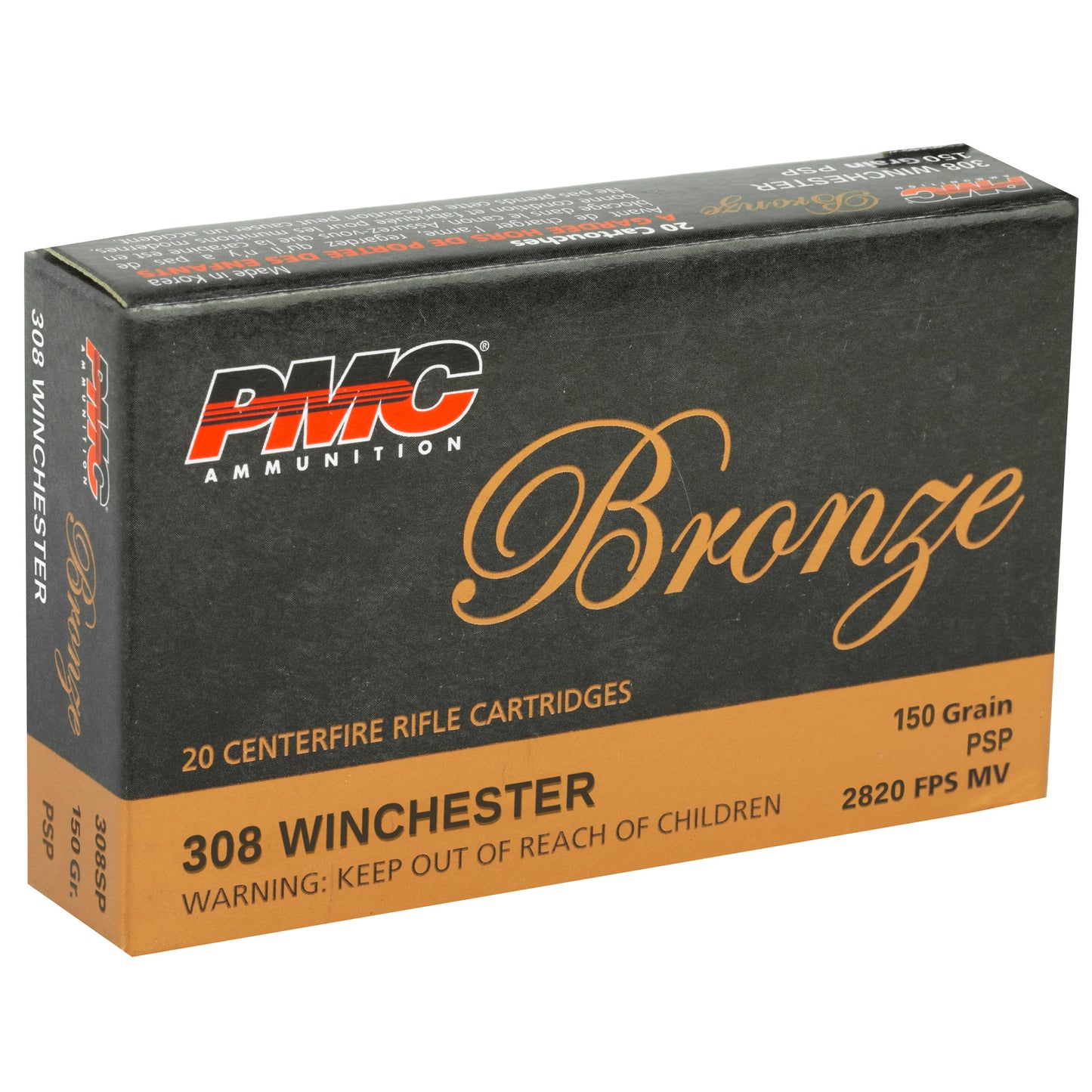 PMC Ammunition, Bronze, 308 Winchester, 150 Grain, Soft Point, 20 Round Box