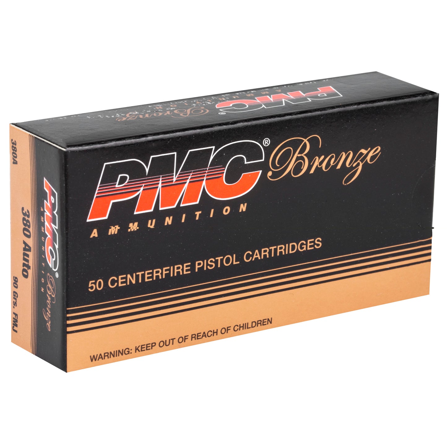 PMC Bronze, .380, Automatic Colt Pistol, ACP, 90 Grain | Full Metal Jacket, FMJ | 50 Rounds per Box