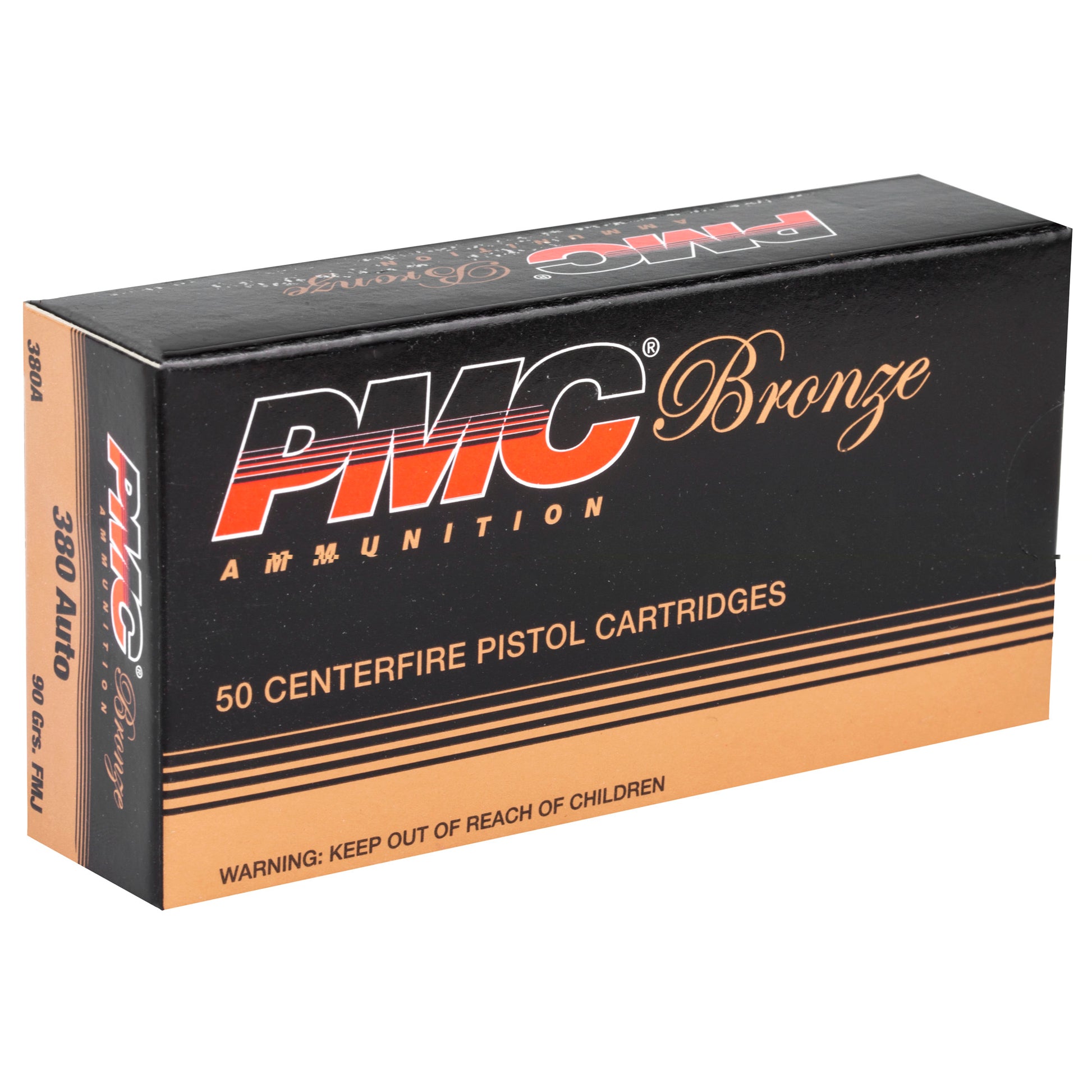 PMC Bronze, .380, Automatic Colt Pistol, ACP, 90 Grain | Full Metal Jacket, FMJ | 50 Rounds per Box