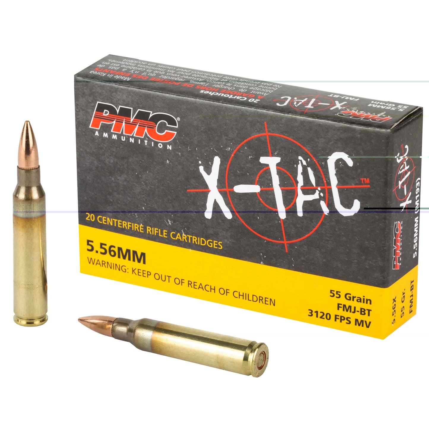 PMC Ammunition, XTAC, 556NATO, 55 Grain | FMJ |  (20 Round Box)