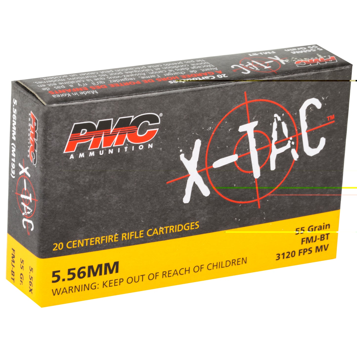 PMC Ammunition, XTAC, 556NATO, 55 Grain | FMJ |  (20 Round Box)