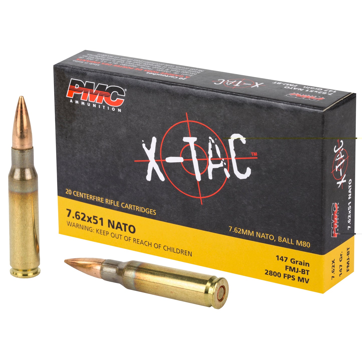 PMC Ammunition, XTAC, 762X51 NATO, 147 Grain | FMJ |  (20 Round Box)