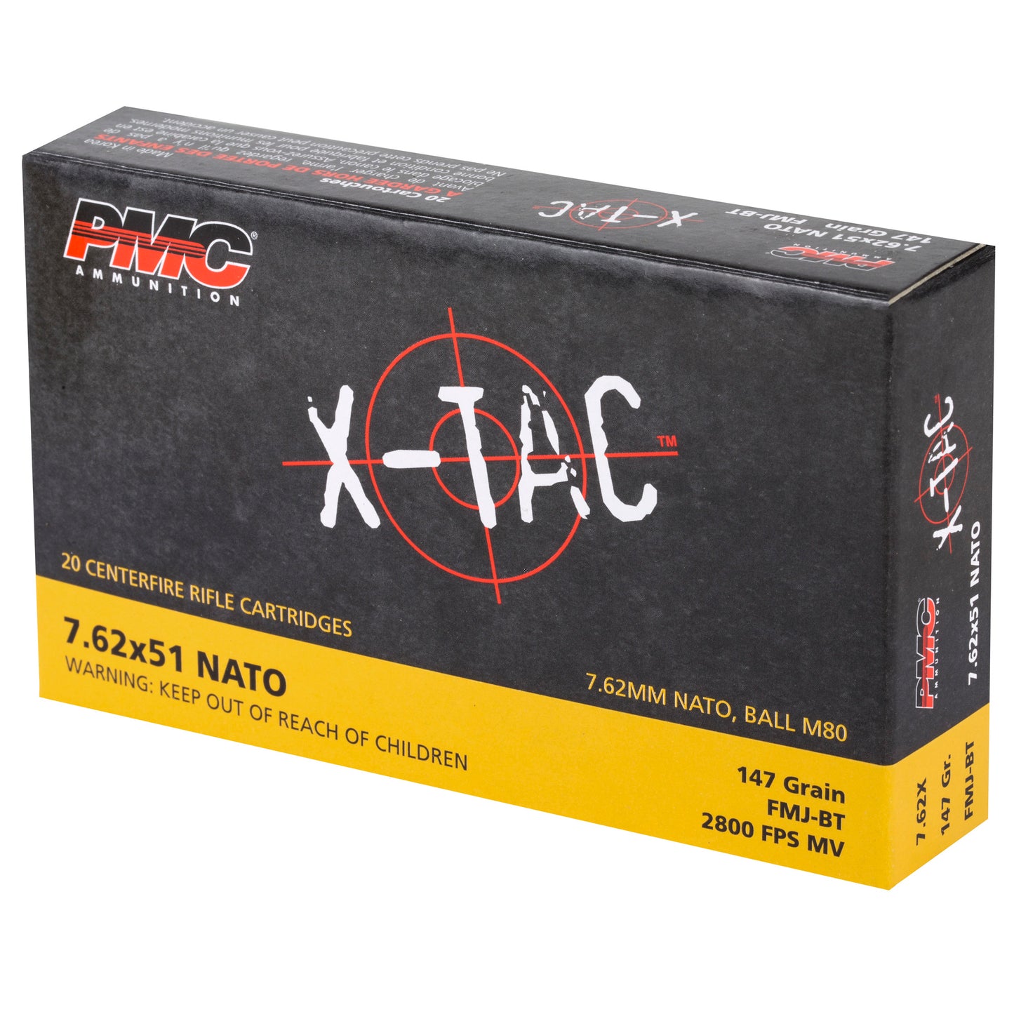 PMC Ammunition, XTAC, 762X51 NATO, 147 Grain | FMJ |  (20 Round Box)