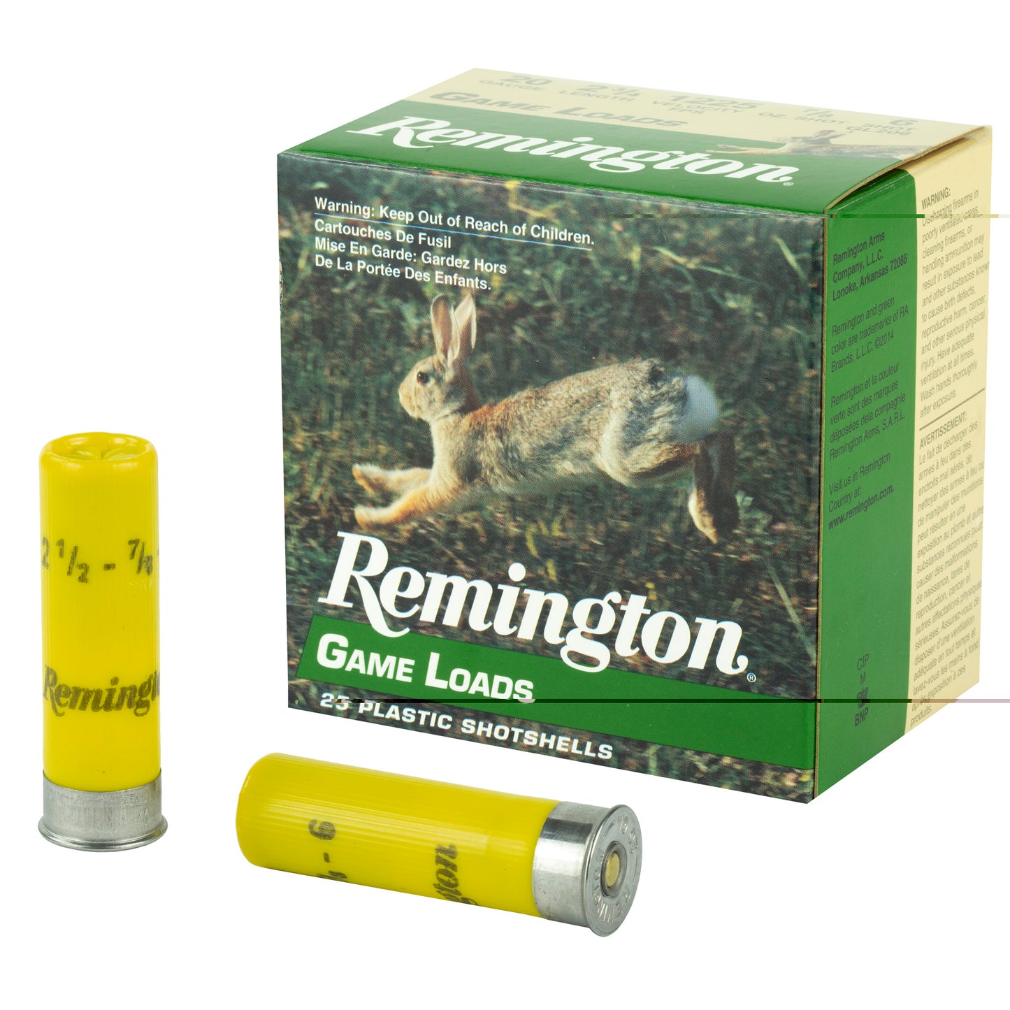 Remington, Game Load, 20 Gauge, 2.75", #6, 3.25 Dr, 7/8 oz.  (25 Round Box)