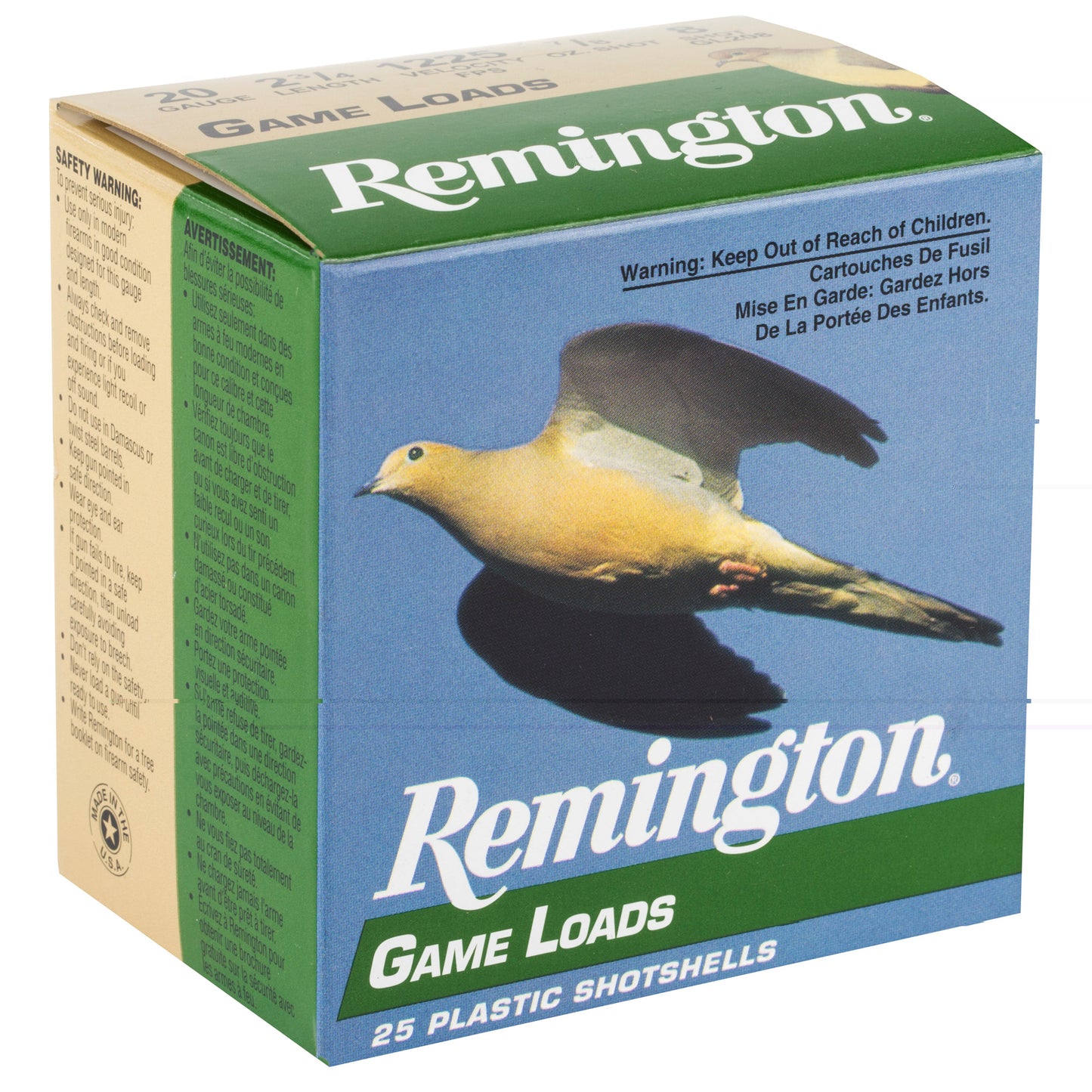 Remington Game Load 20ga 2 3/4" #8 (25 Round Box)