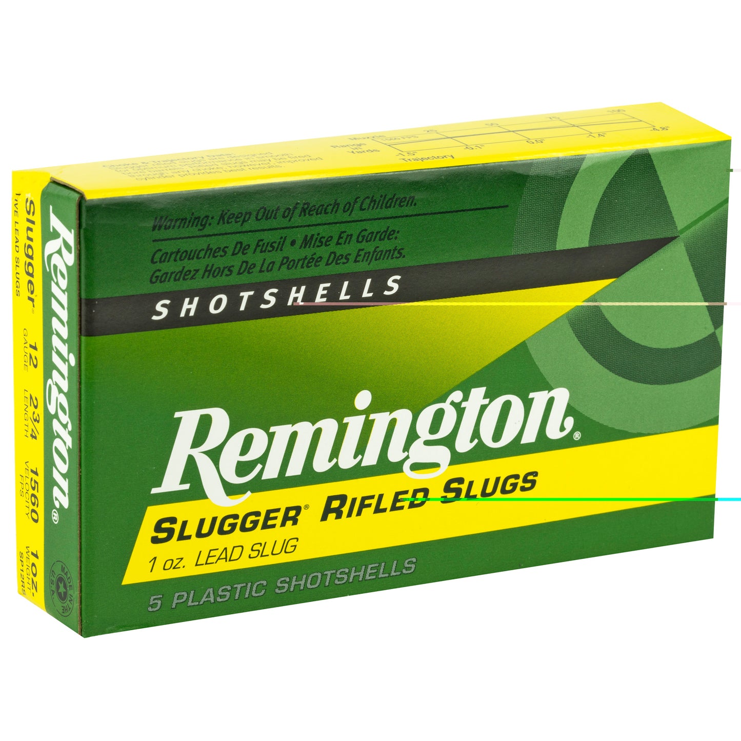 Remington, Slugger, 12 Gauge, 2.75", 1oz, Rifled Slug  (5 Round Box)