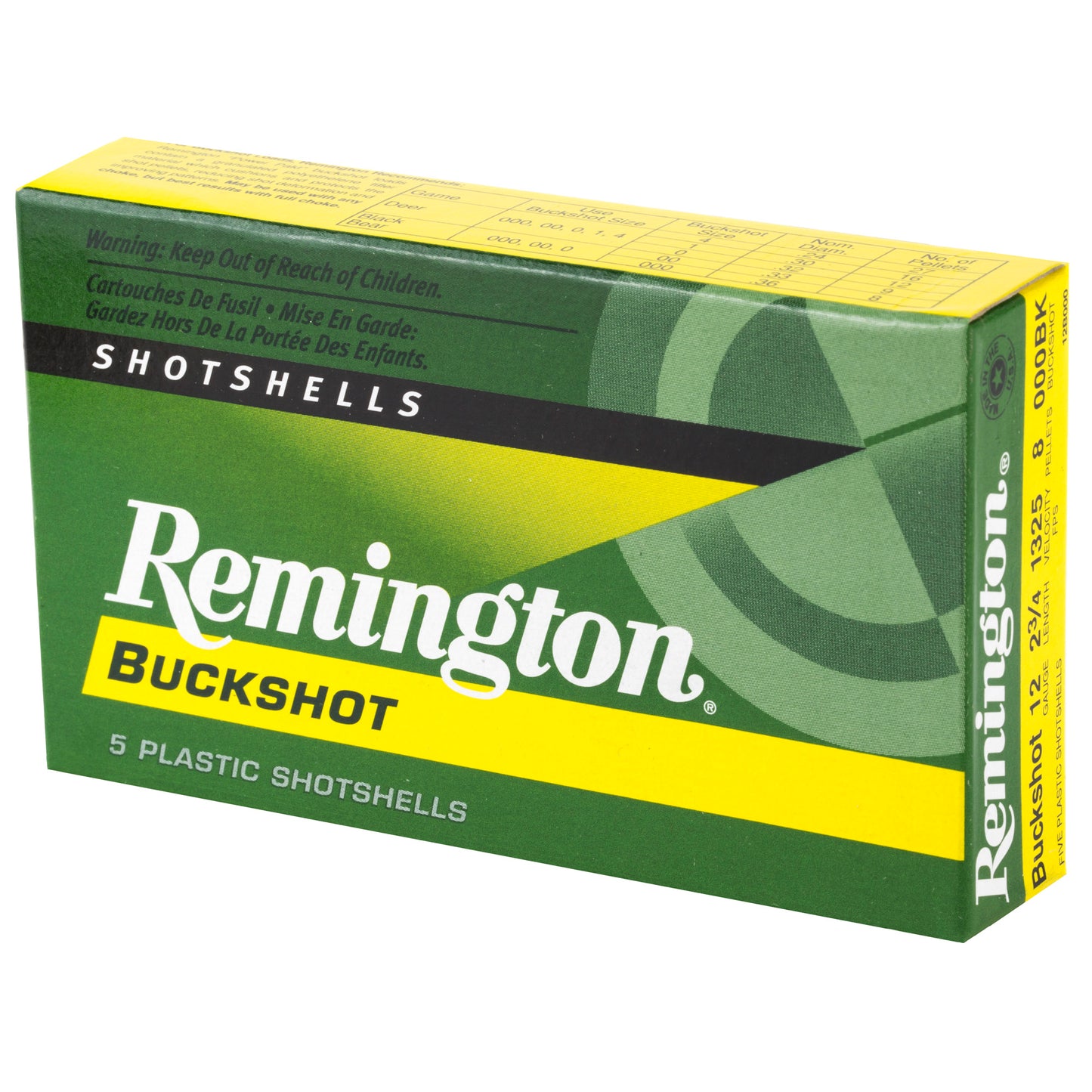 Remington, Express, 12 Gauge, 2.75", 000 Buck, 3 Dram, Buckshot, 10 Pellets  (5 Round Box)