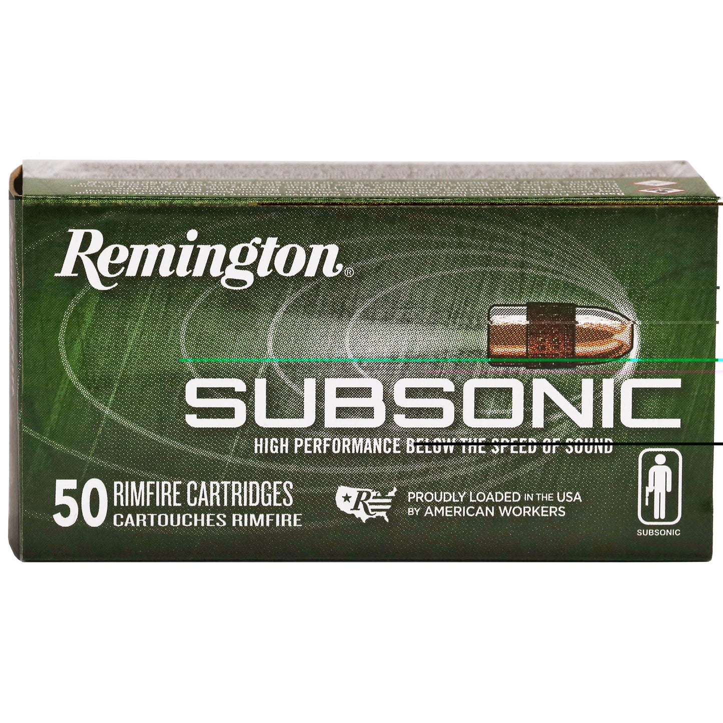 Remington, Subsonic,22 LR, 40 Grain, Copper Plated Hollow Point, 50 Round Box