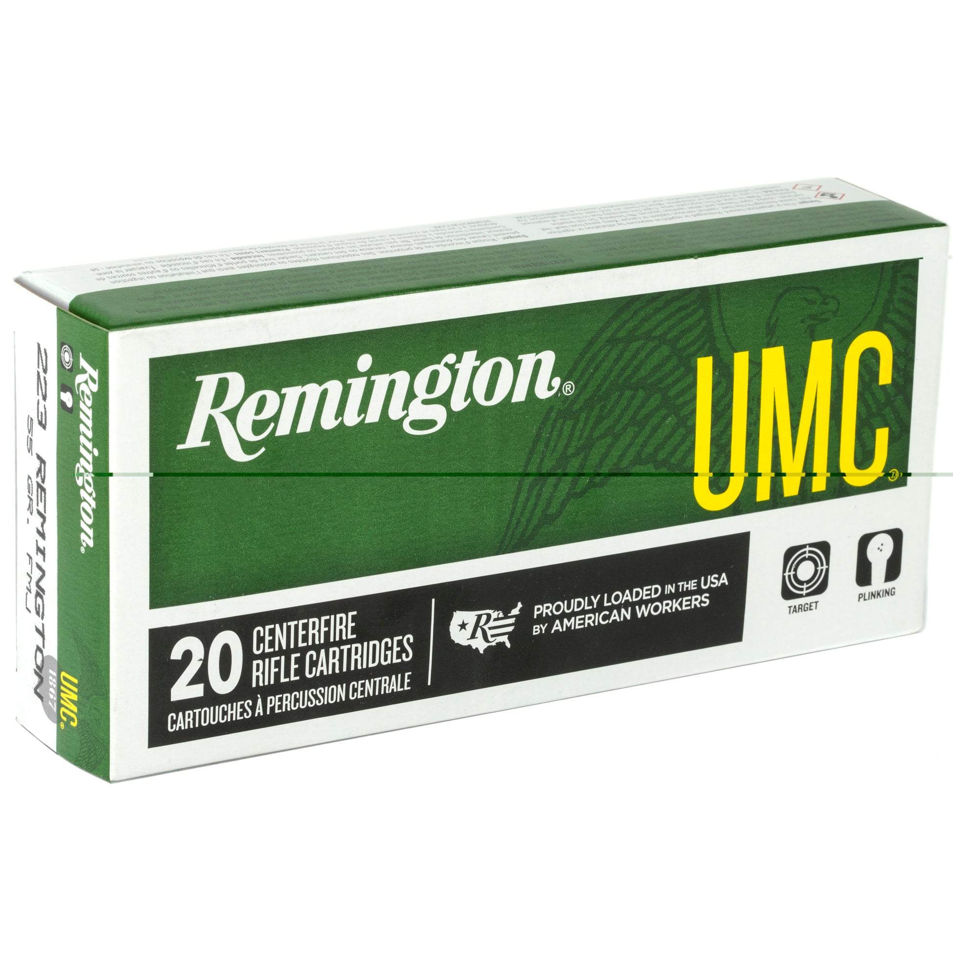 Remington, UMC, 223 Remington, 55 Grain, Full Metal Jacket, 20 Round Box