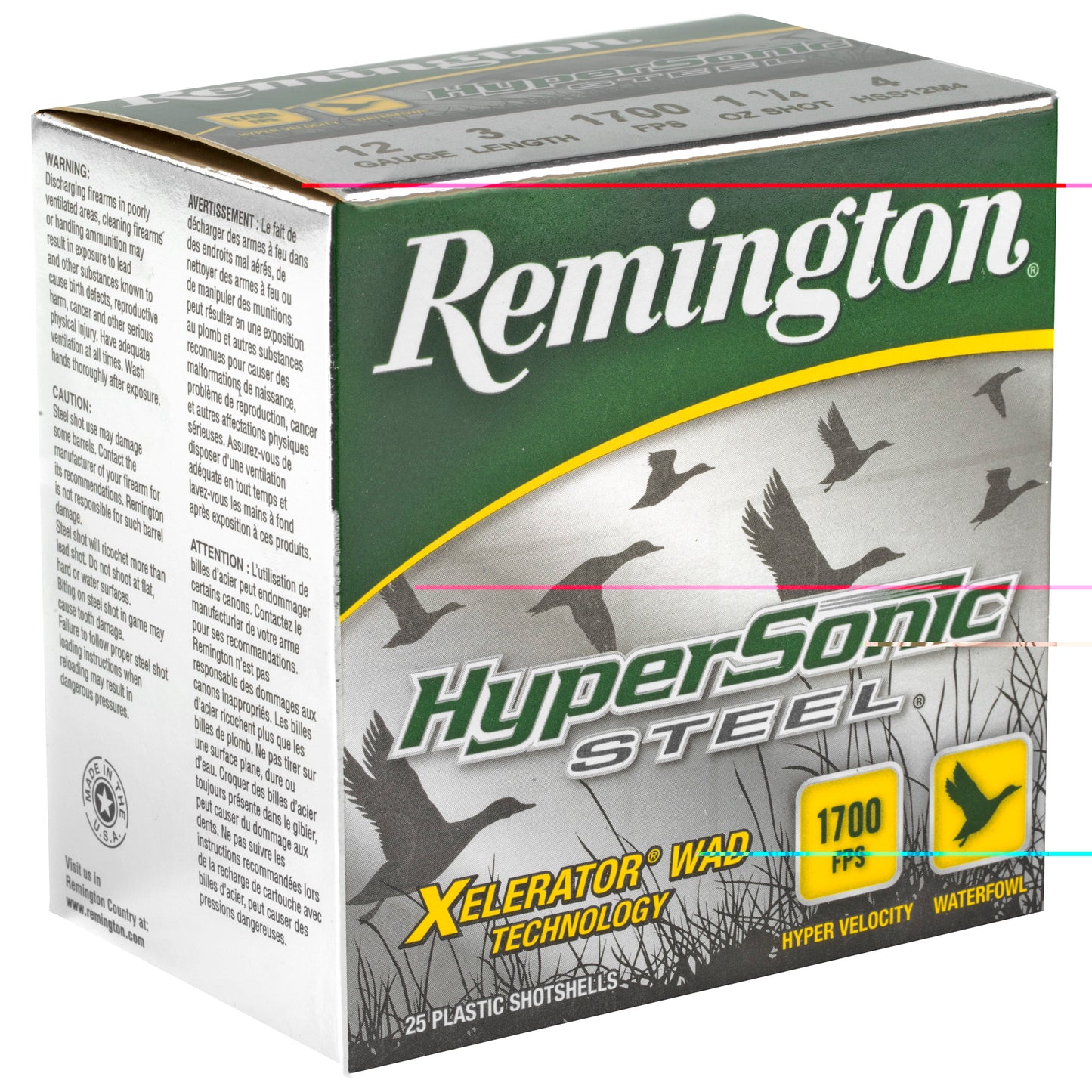 Remington Hypersonic Steel 12ga 3" #4  (25 Round Box)